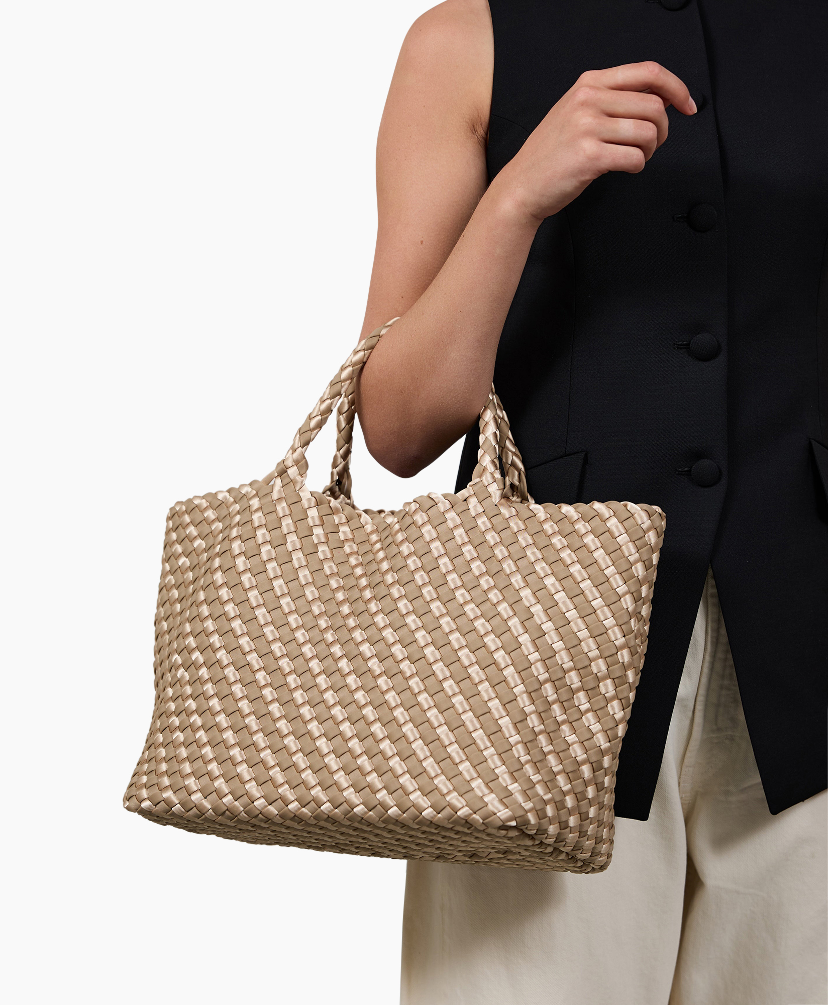 gewoven tas, strandtas, mandenweefsel, tote tas, tas met vlecht