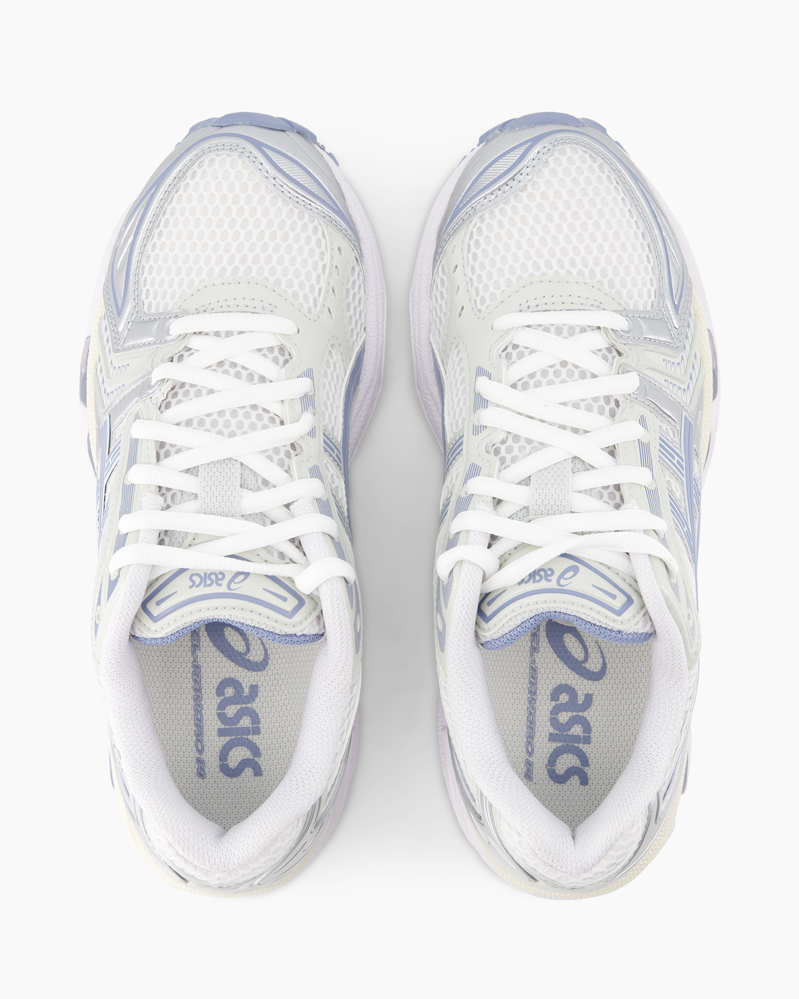 sneaker, netstof, wit, lila, veterschoen