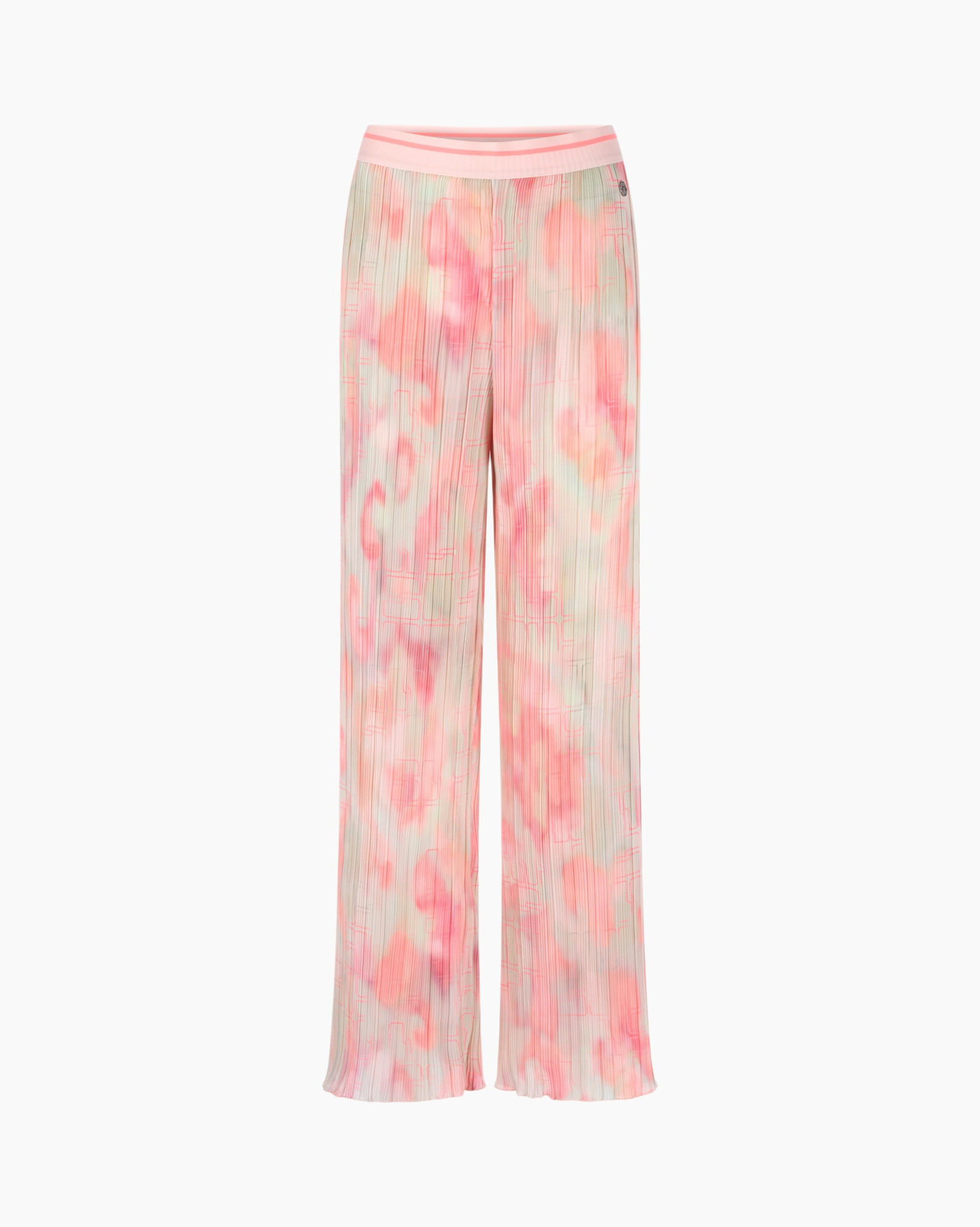 broek, tie-dye, roze, patroon, zacht breiwerk
