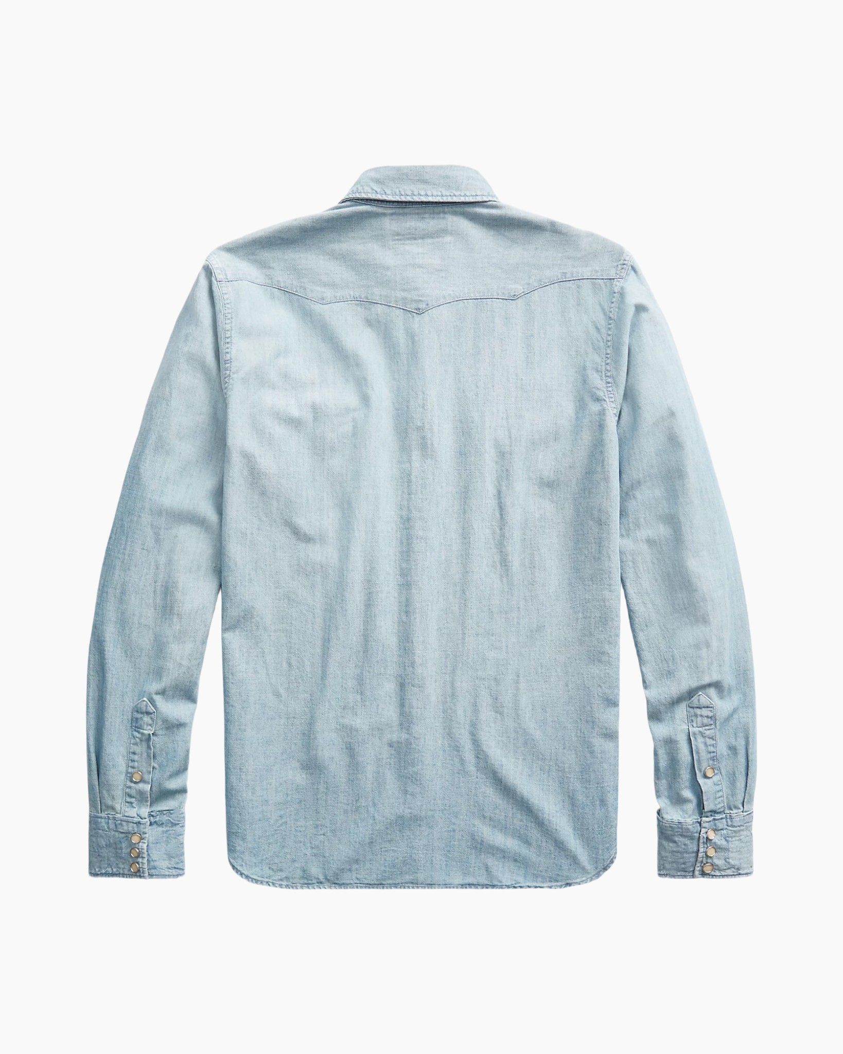denim, hemd, knoopslijn, zakken, lichtblauw