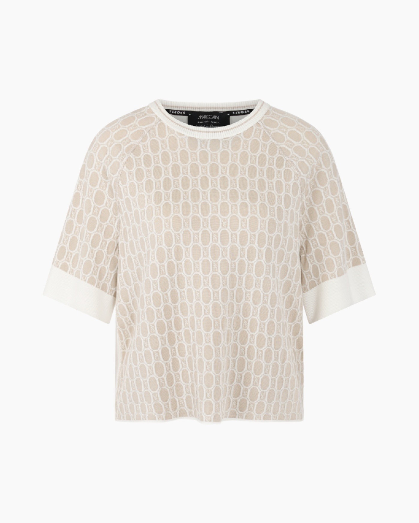 top, blouse, trui, beige, patroon