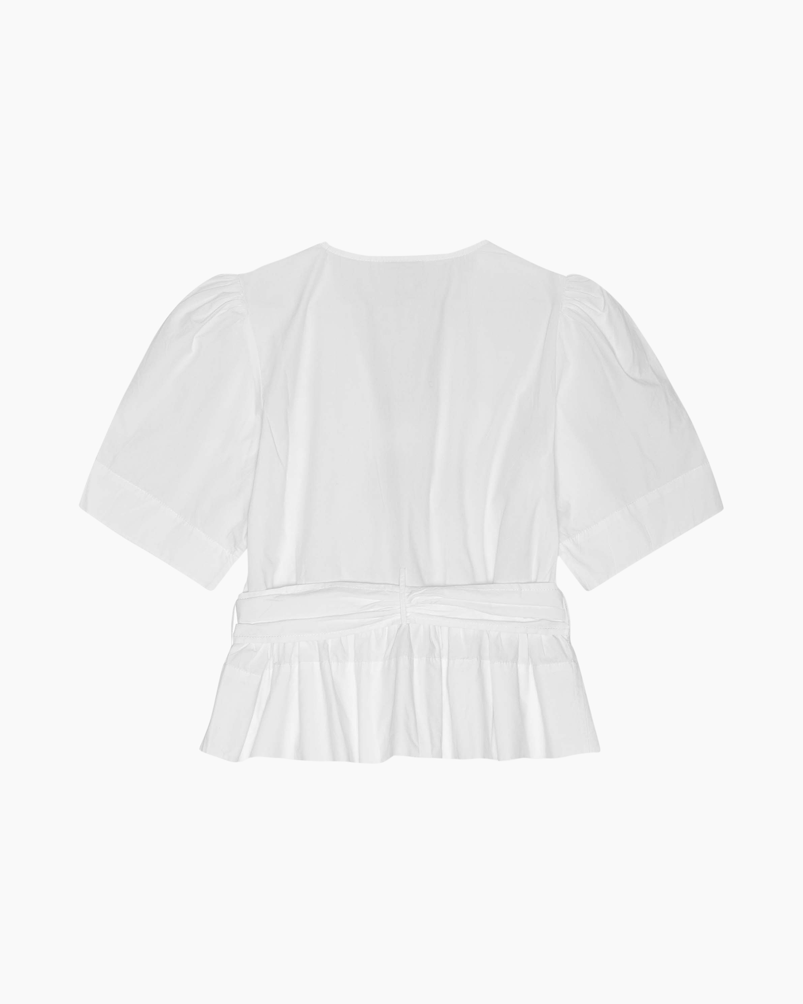 Blouse Washed Stretch Cotton Tie Strap Wit