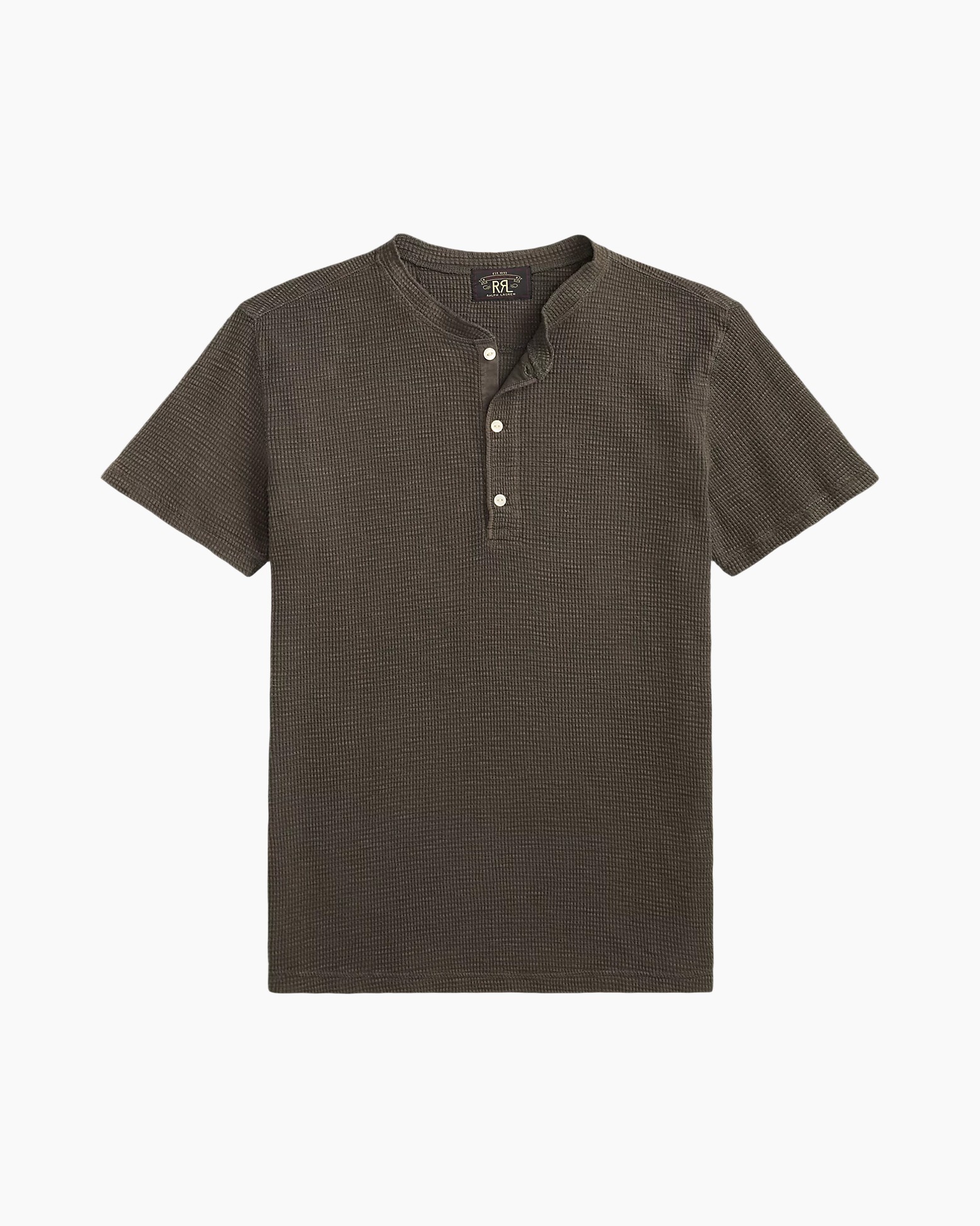 hemdeshirt, t-shirt, korte-mouwen, linnen-achtig, bruin