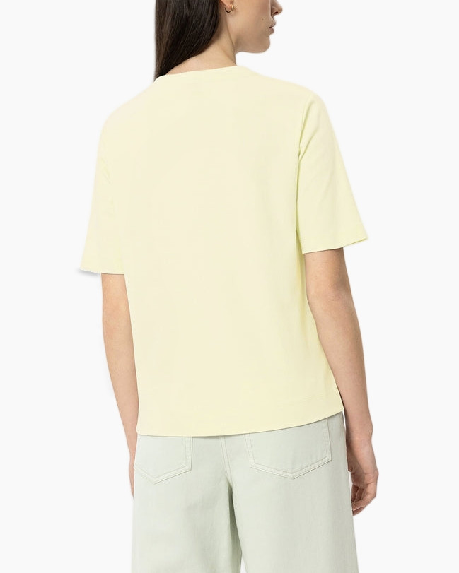 t-shirt, korte mouwen, rond halsgebrek, crèmegeel, katoen mix