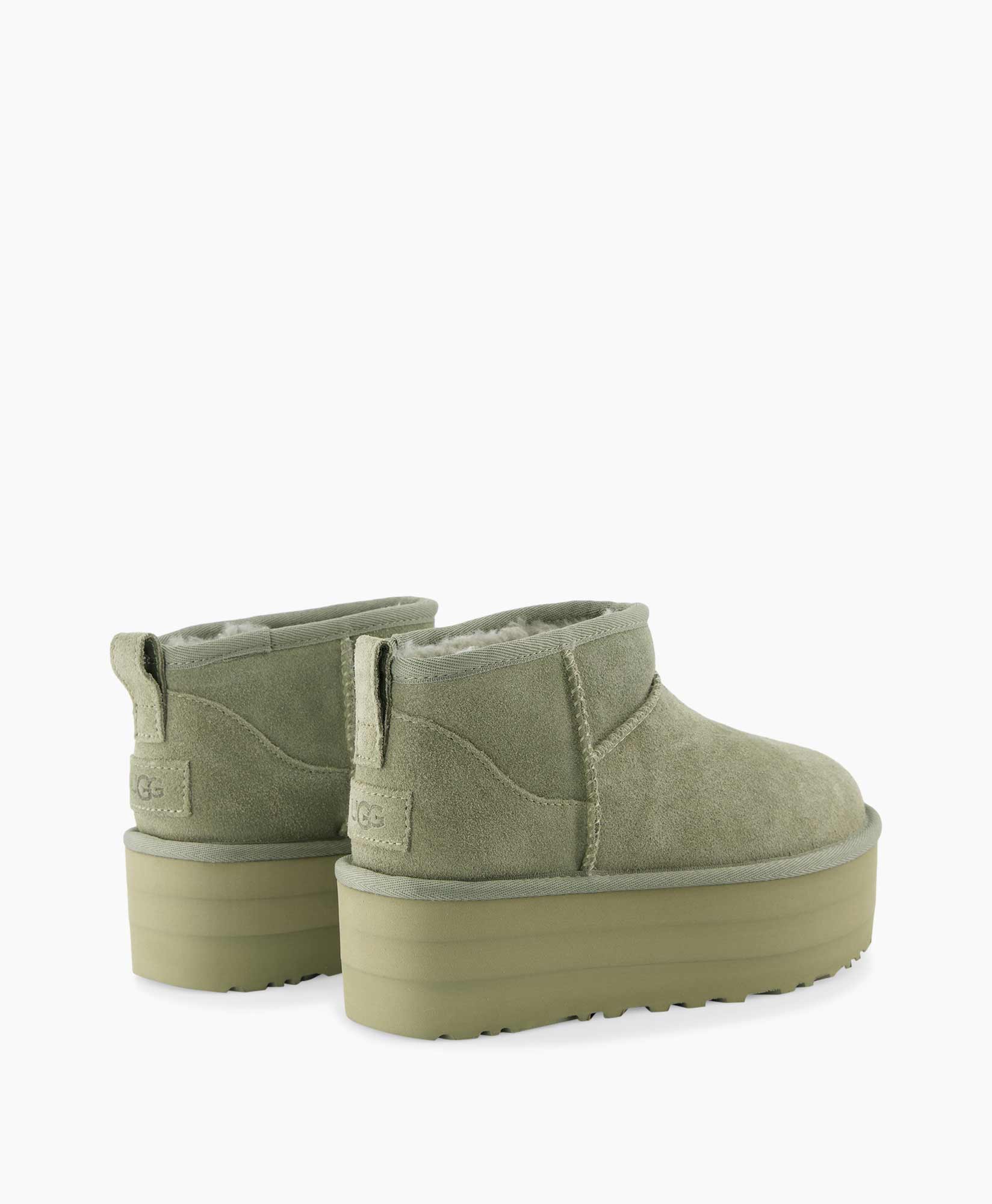 Enkellaars W Classic Ultra Mini Platform Groen