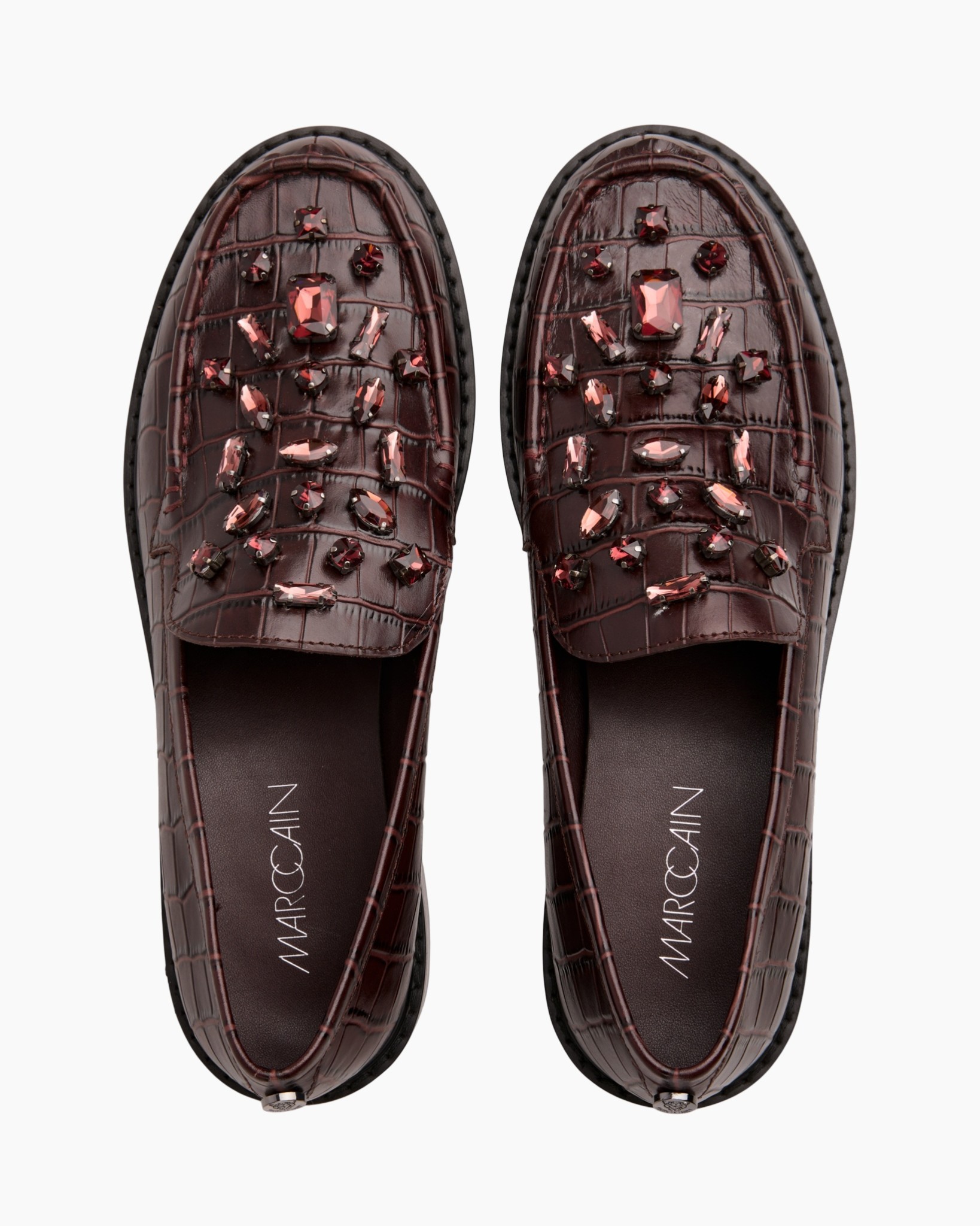 sloffen, mocassins, versierd, enkaak, slip-on