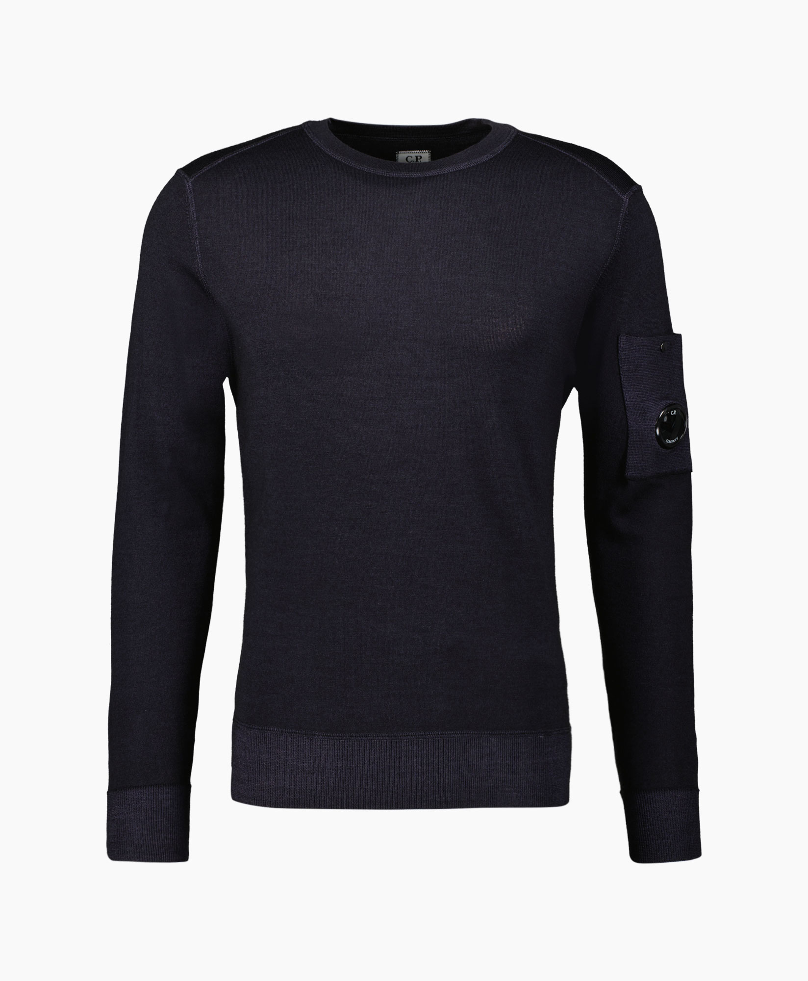 Cp Company Pullover Merino Wool Crew Neck Donker Blauw