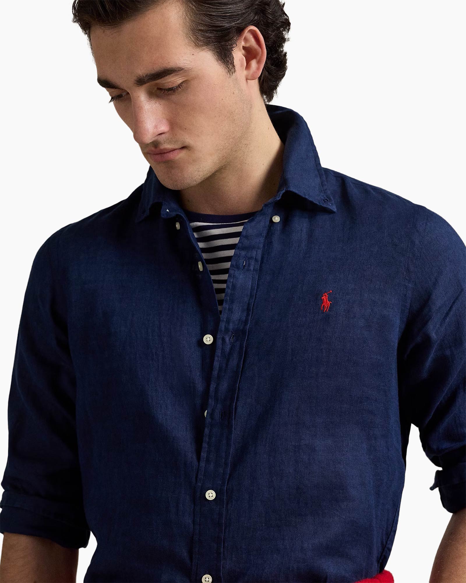 Overhemd Pd Linen Donker Blauw