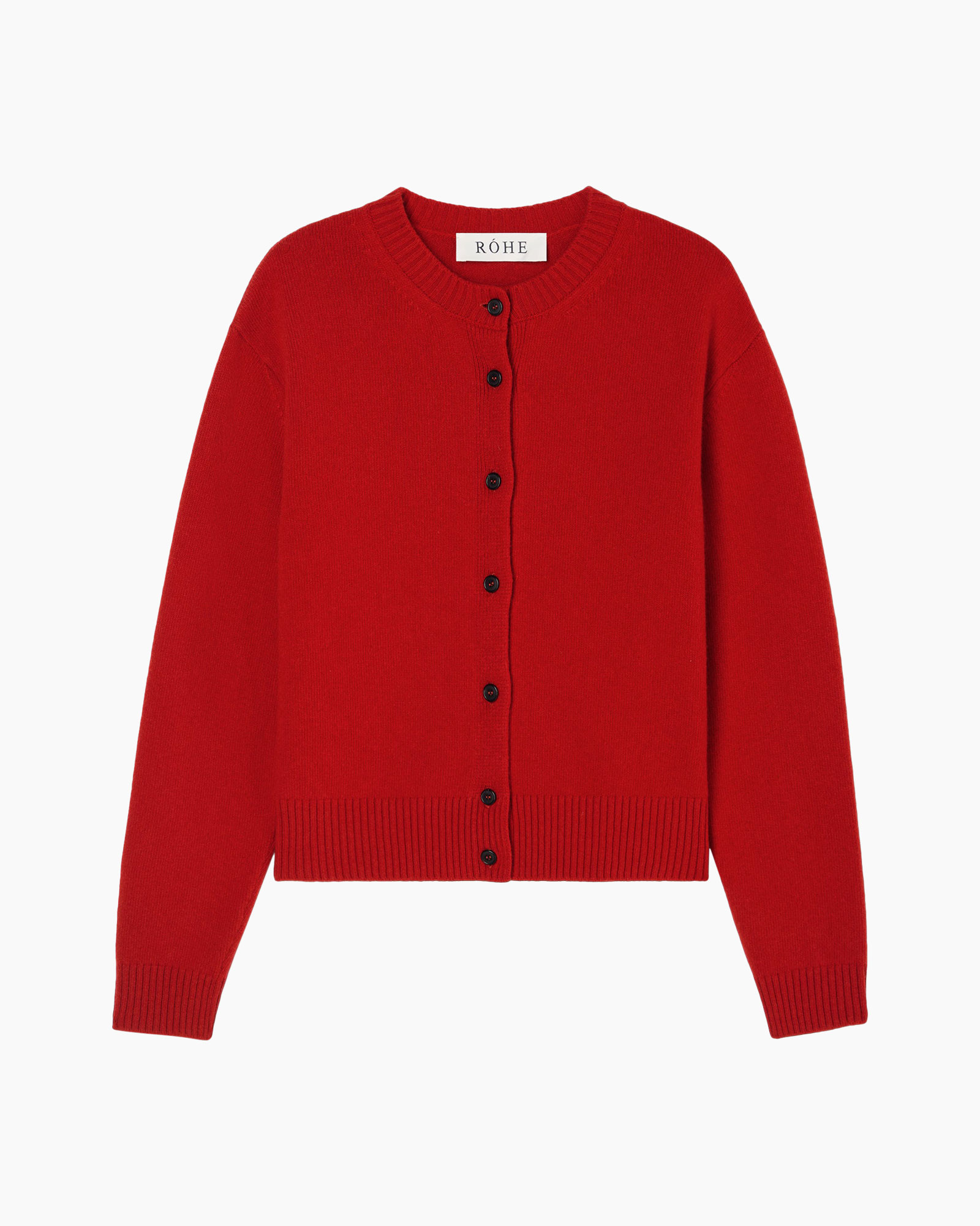cardigan, rood, knopen, gebreide, casual