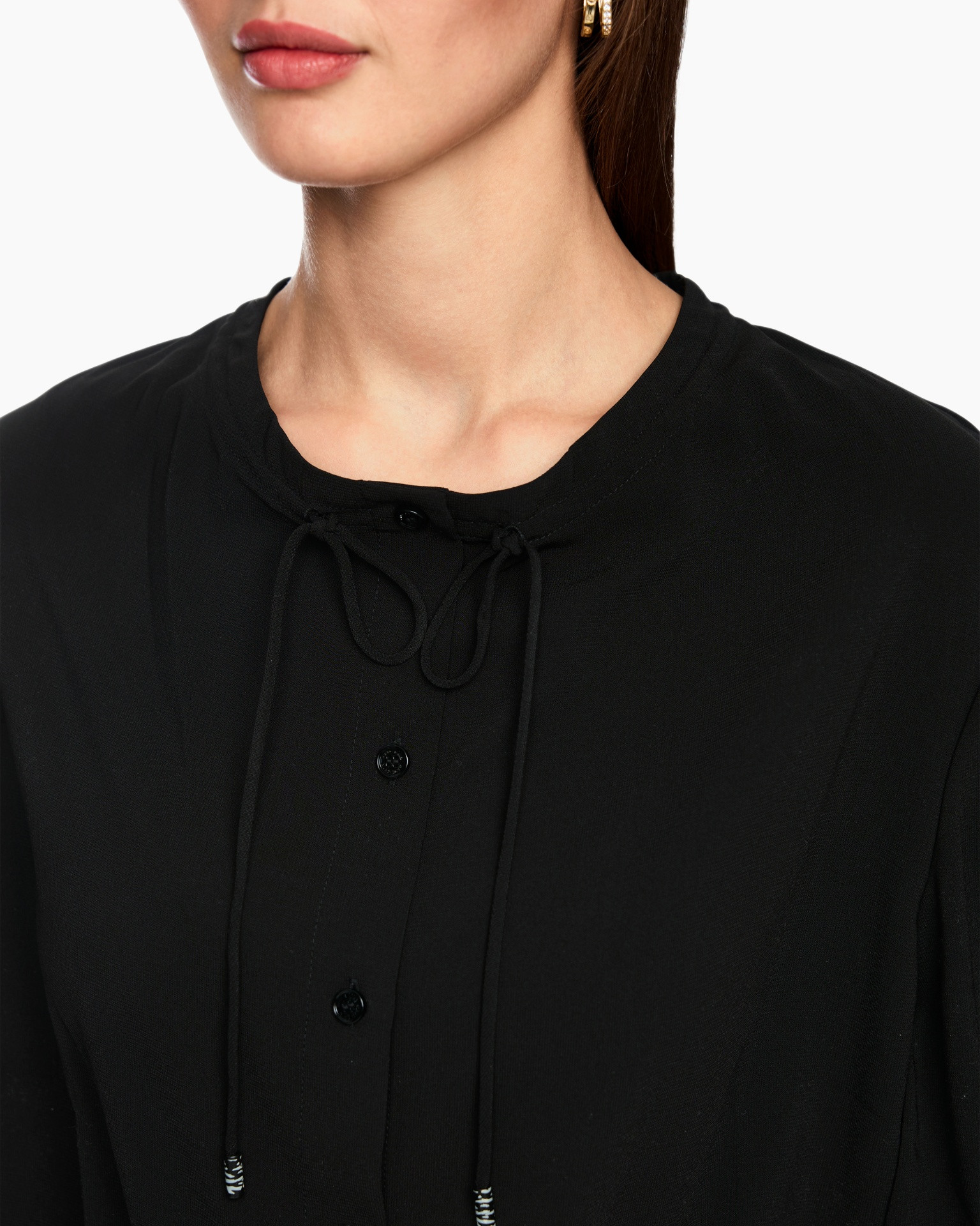 Blouse, Coat, Long Sleeve, Accessories, Neck