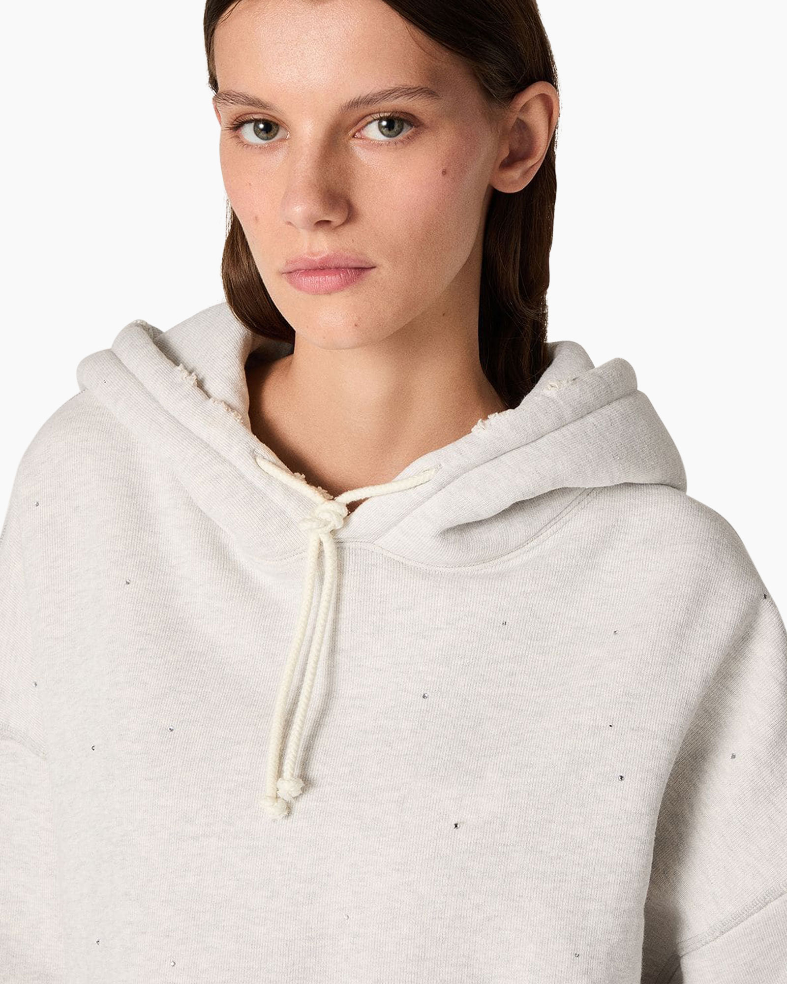hoodie, hooded sweatshirt, lichtgrijs, touwtje, eenvoudig