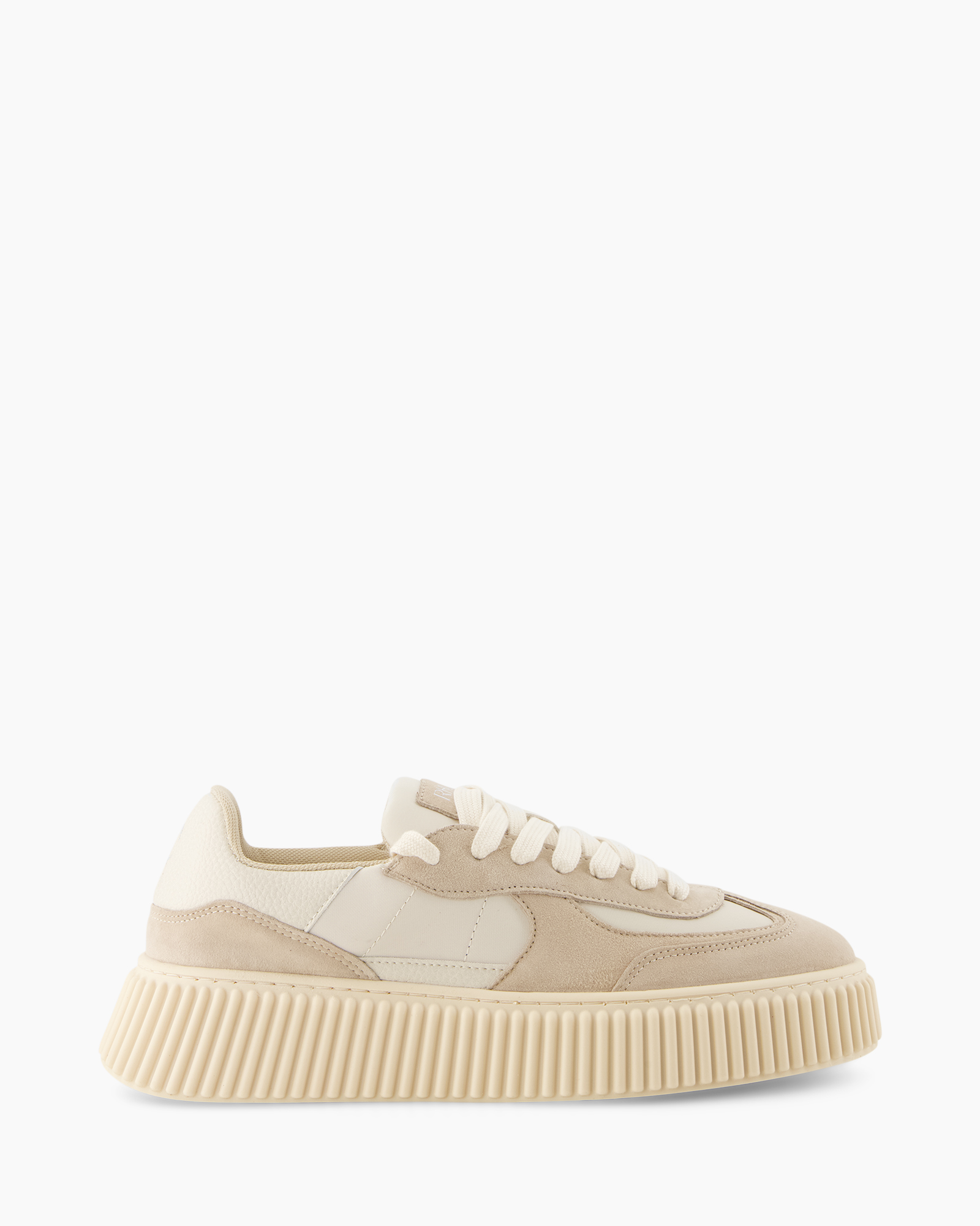 sneaker, zoolsoole?, beige, suede, veterschoen
