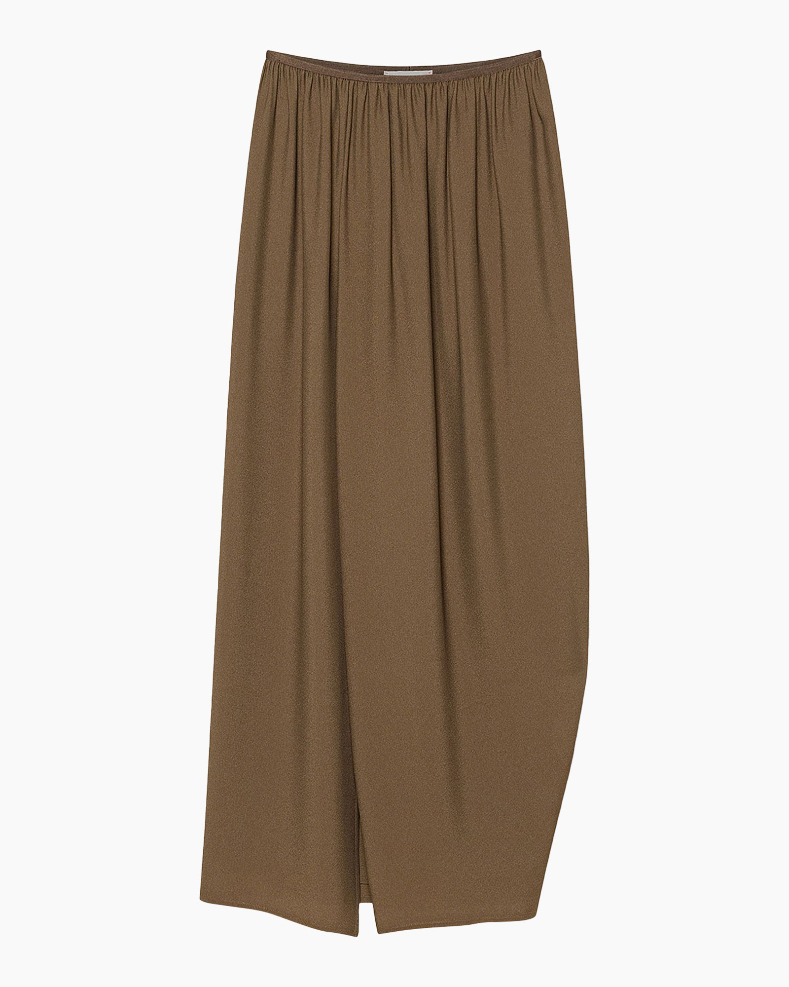 rok, maxi rok, bruin, elastische tailleband, effen