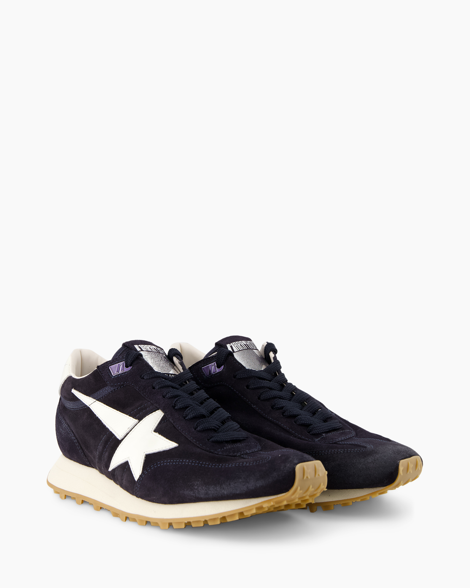 sneaker, navy, suede, witte ster, gumzool