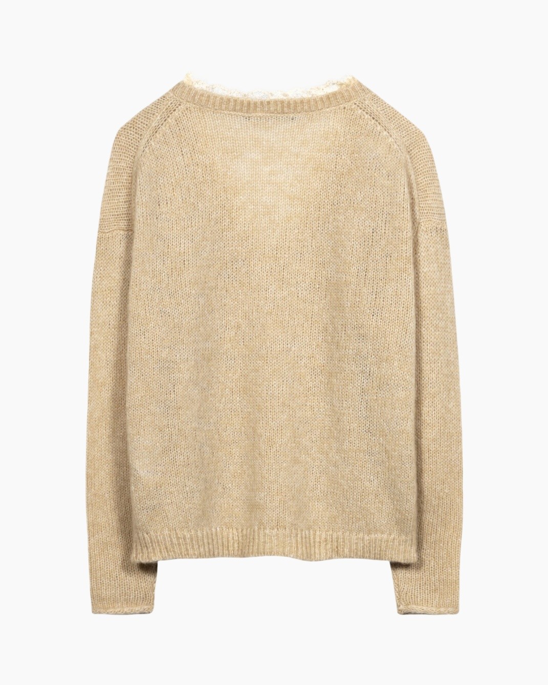 trui, gebreide trui, beige, lang mouw, pull