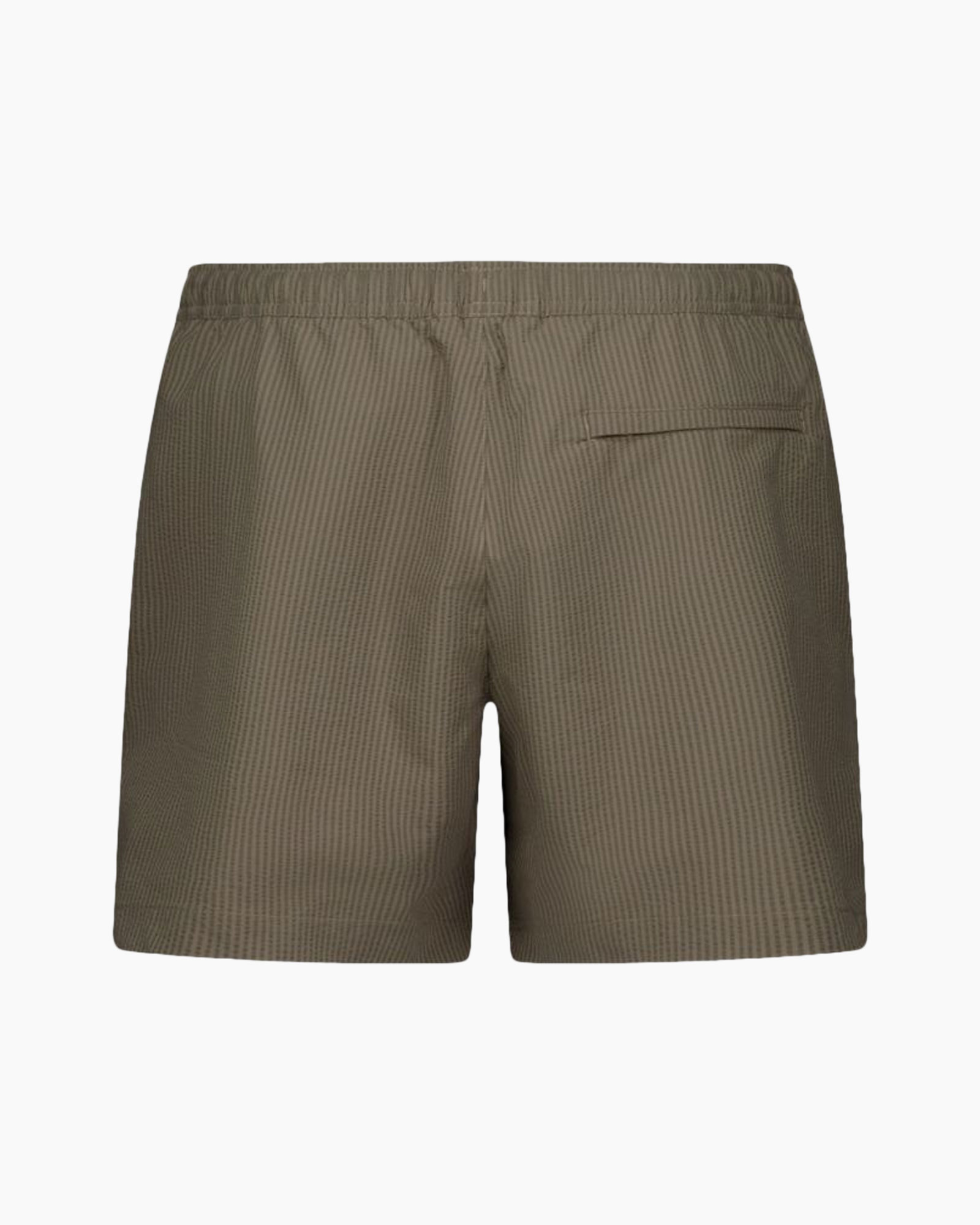 broek shorts, touwtjes, elastische tailleband, mesh textuur, olijfkleurig