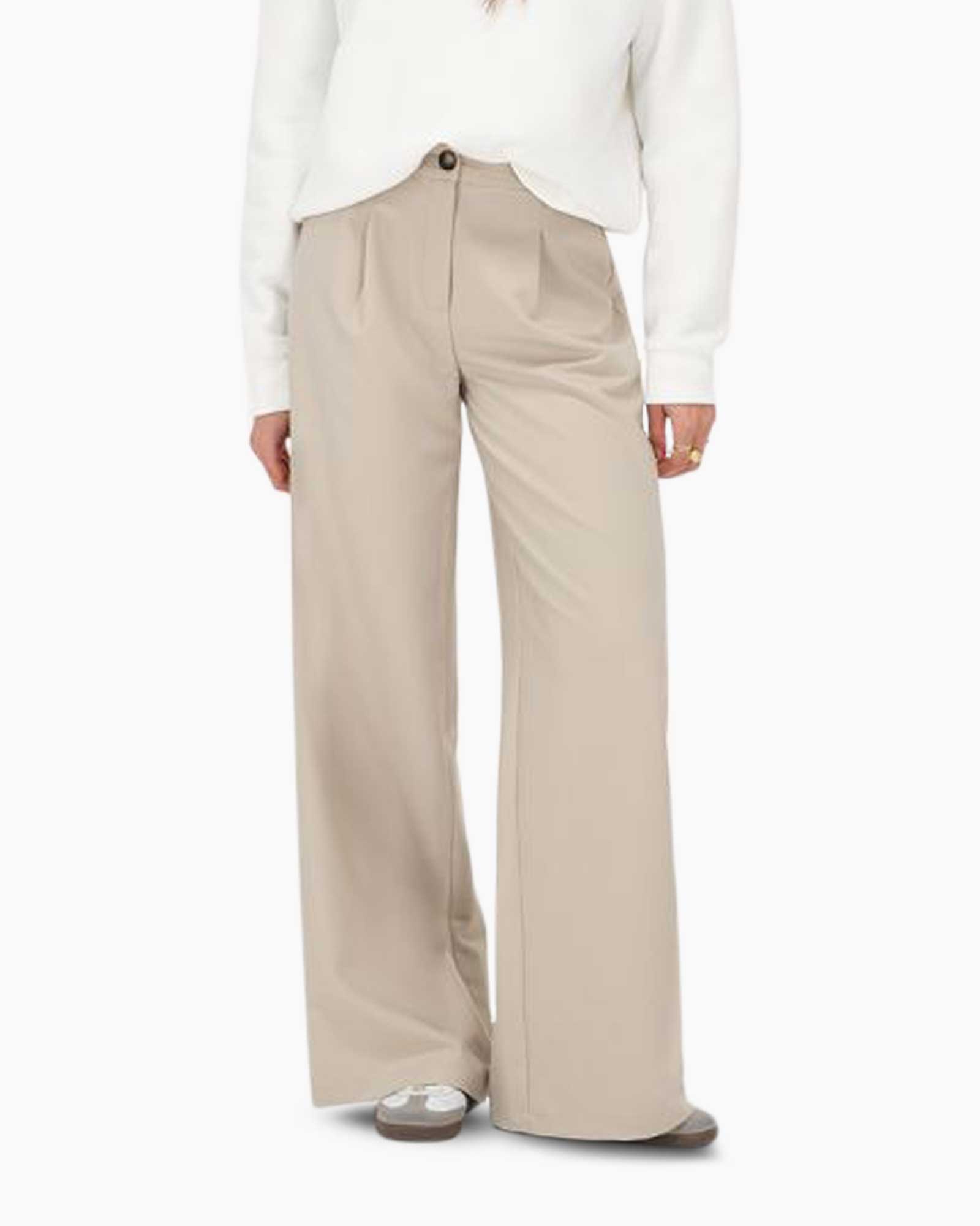 Broek Trousers Wide Leg Beige