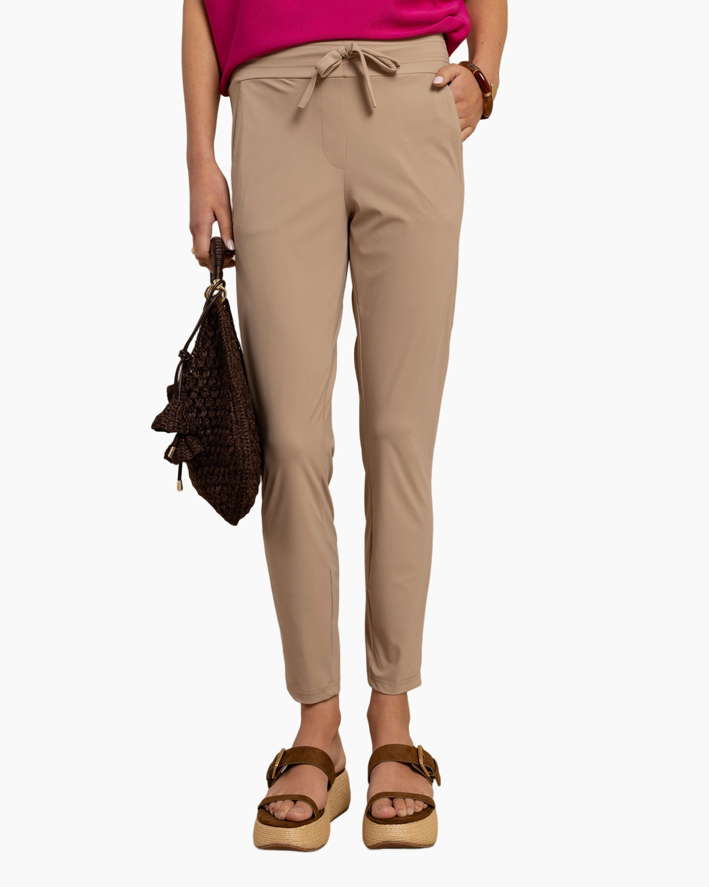 pants, joggers, beige, drawstring, slim-fit