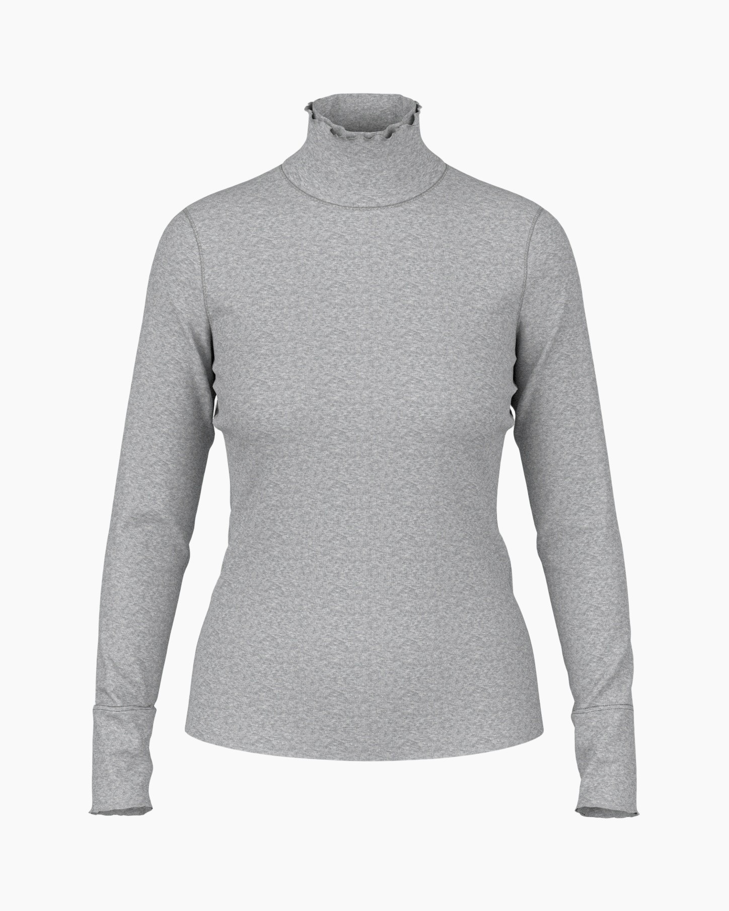 turtleneck, lange mouwen, grijs, brei, baselayer
