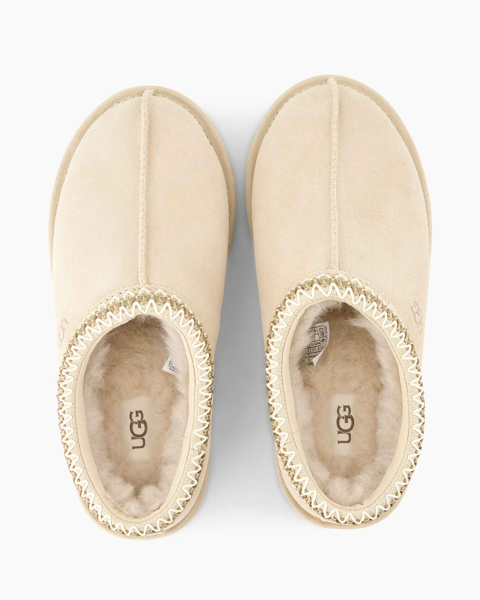 pantoffels, beige, shelderkant, gesteepte zoom?