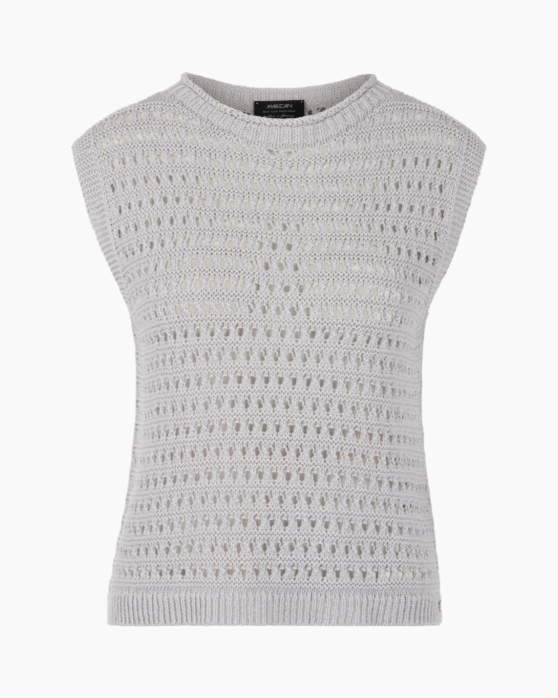 sleeveless, knit, mesh, neutral, top