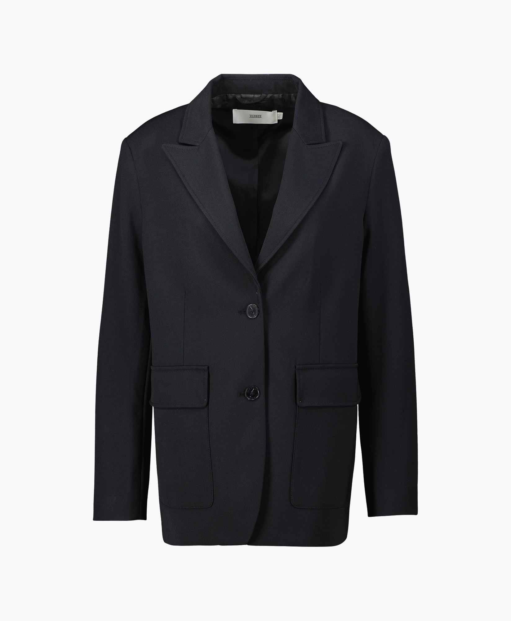 Closed Jasje Blazer With Patch Pockets Zwart