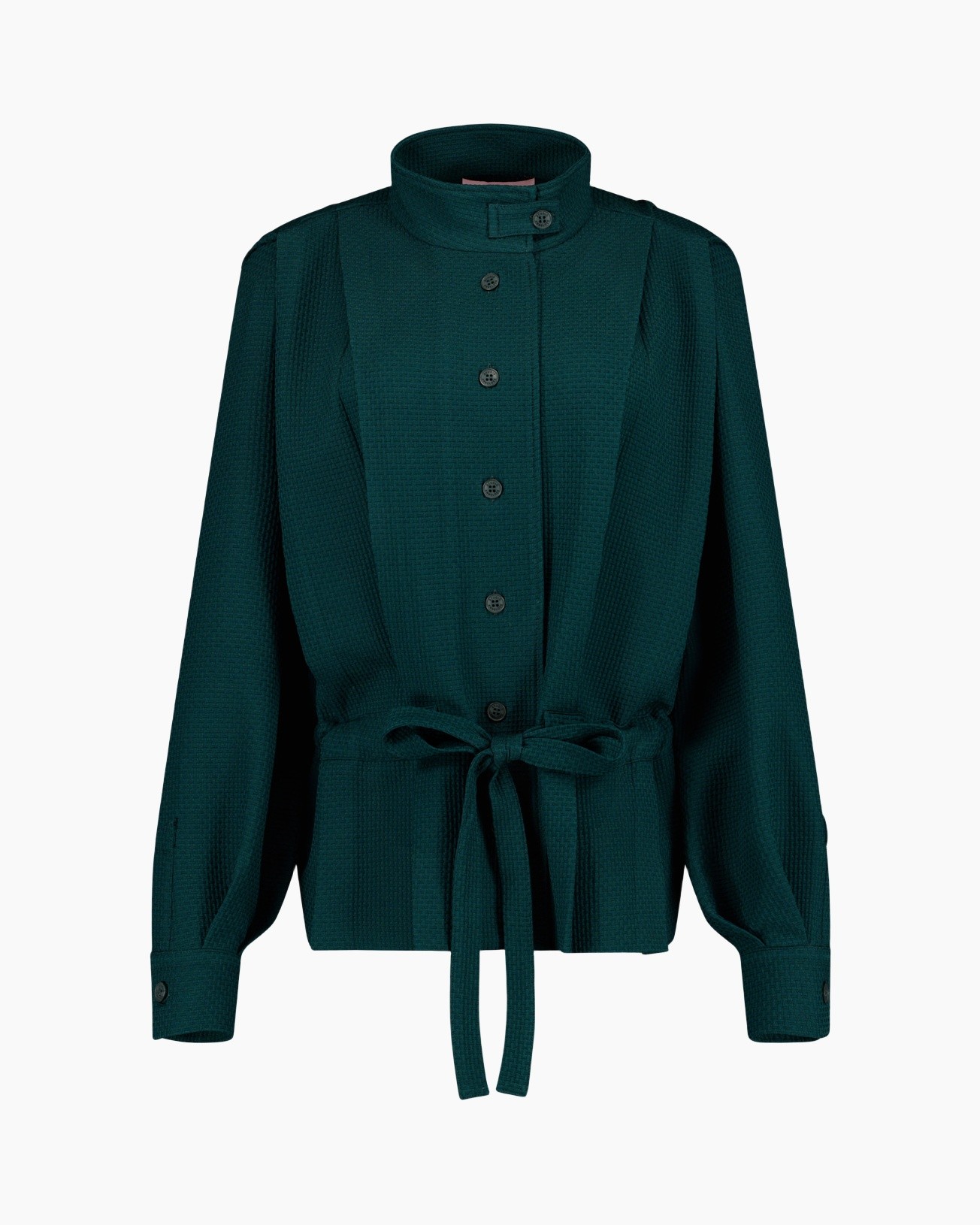 blouse, knopslijtage??, riemce?, langewijde, groen
