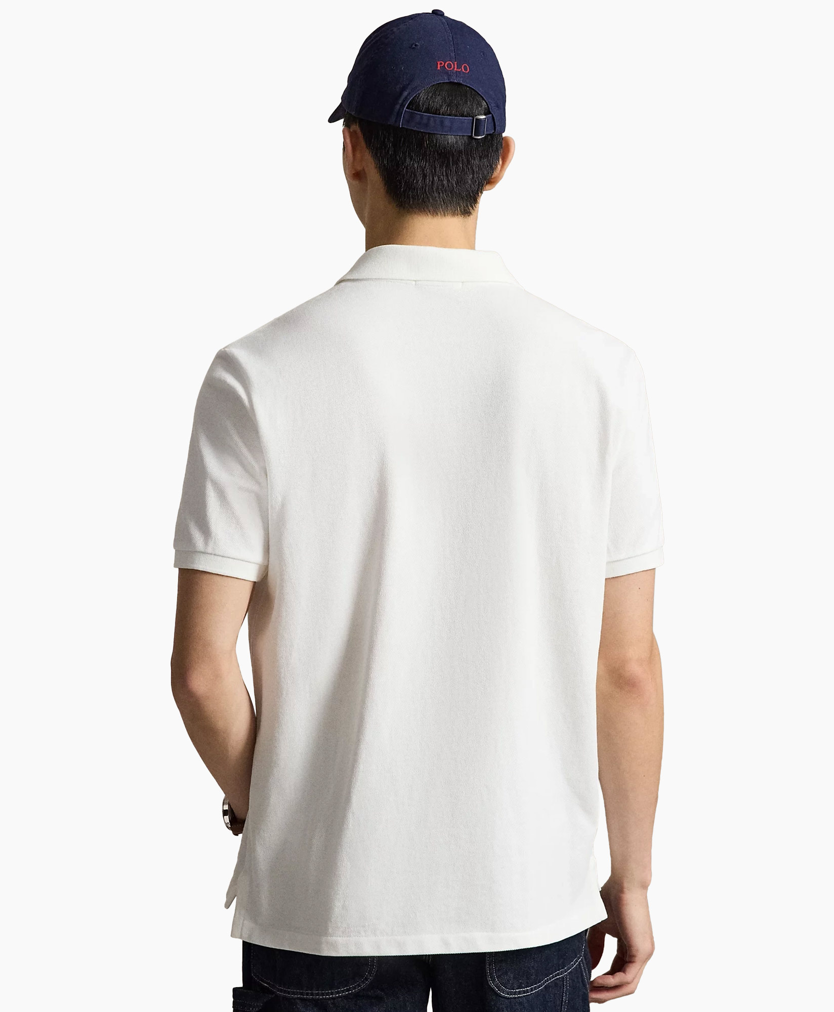 polo shirt, witte polo, korte mouwen, katoen, logo klein
