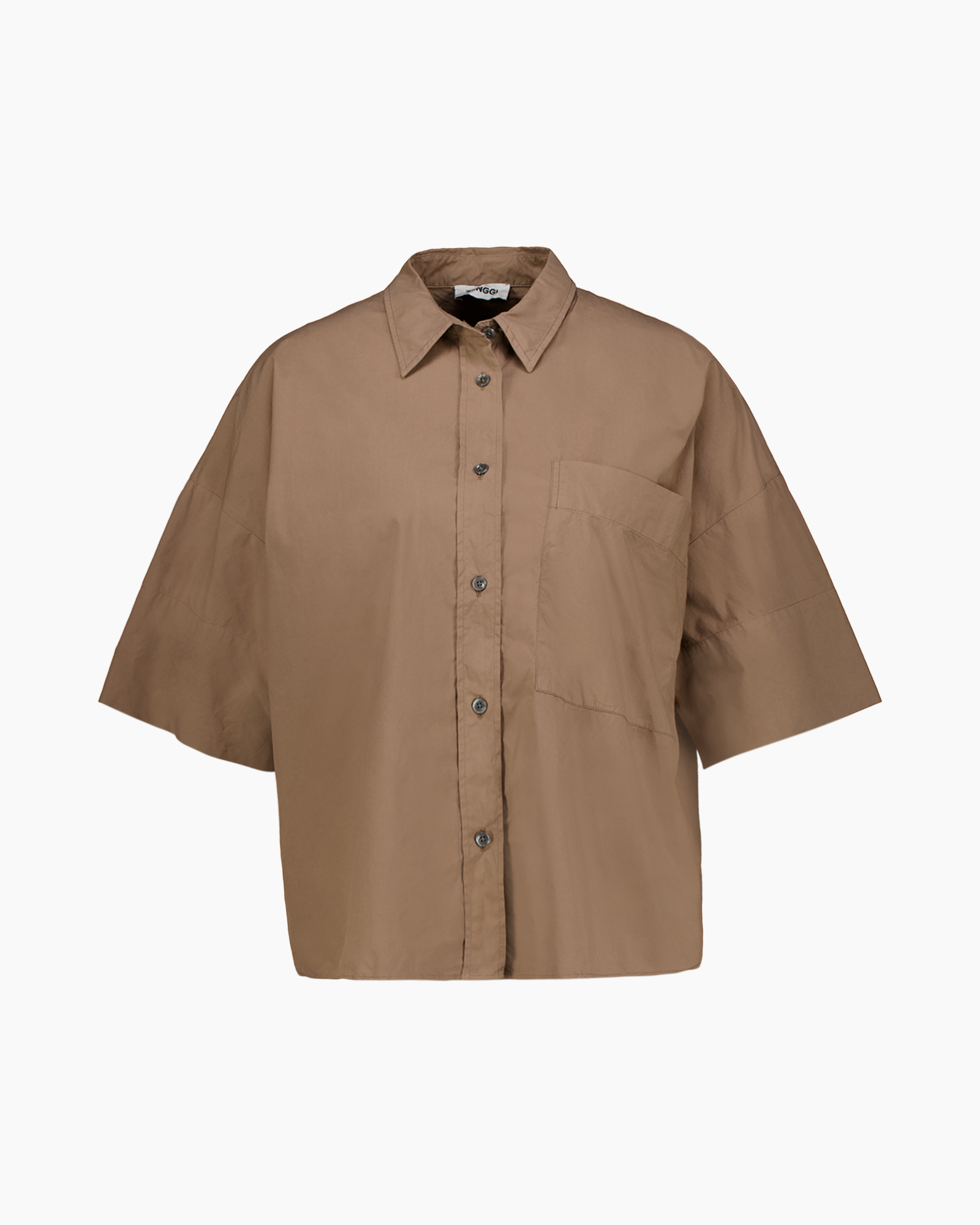 /Shirt, korte mouw, knopen shirt, kraag, zak