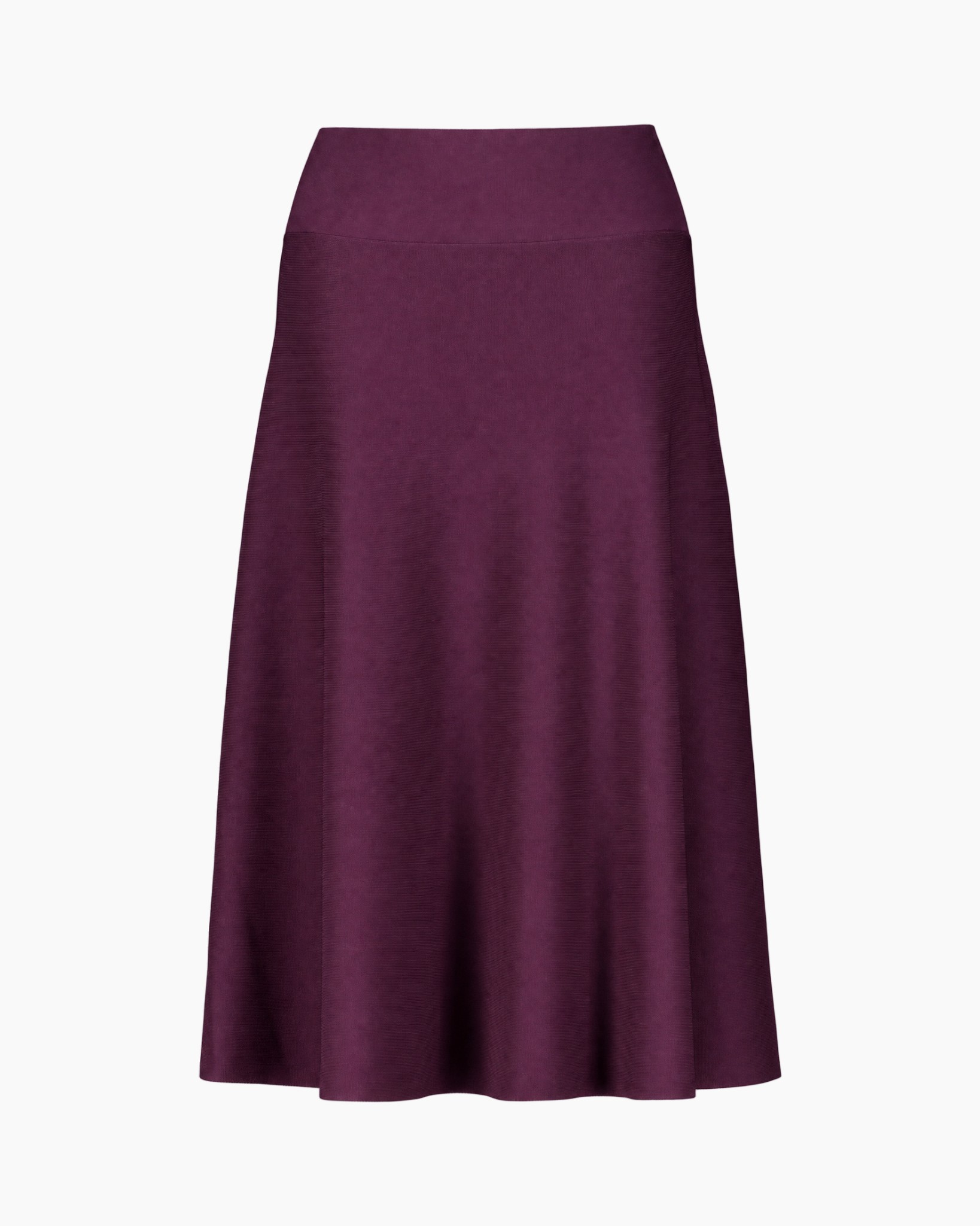 midi-rok, A-lijn, hoge taille, bordeauxrood, effen