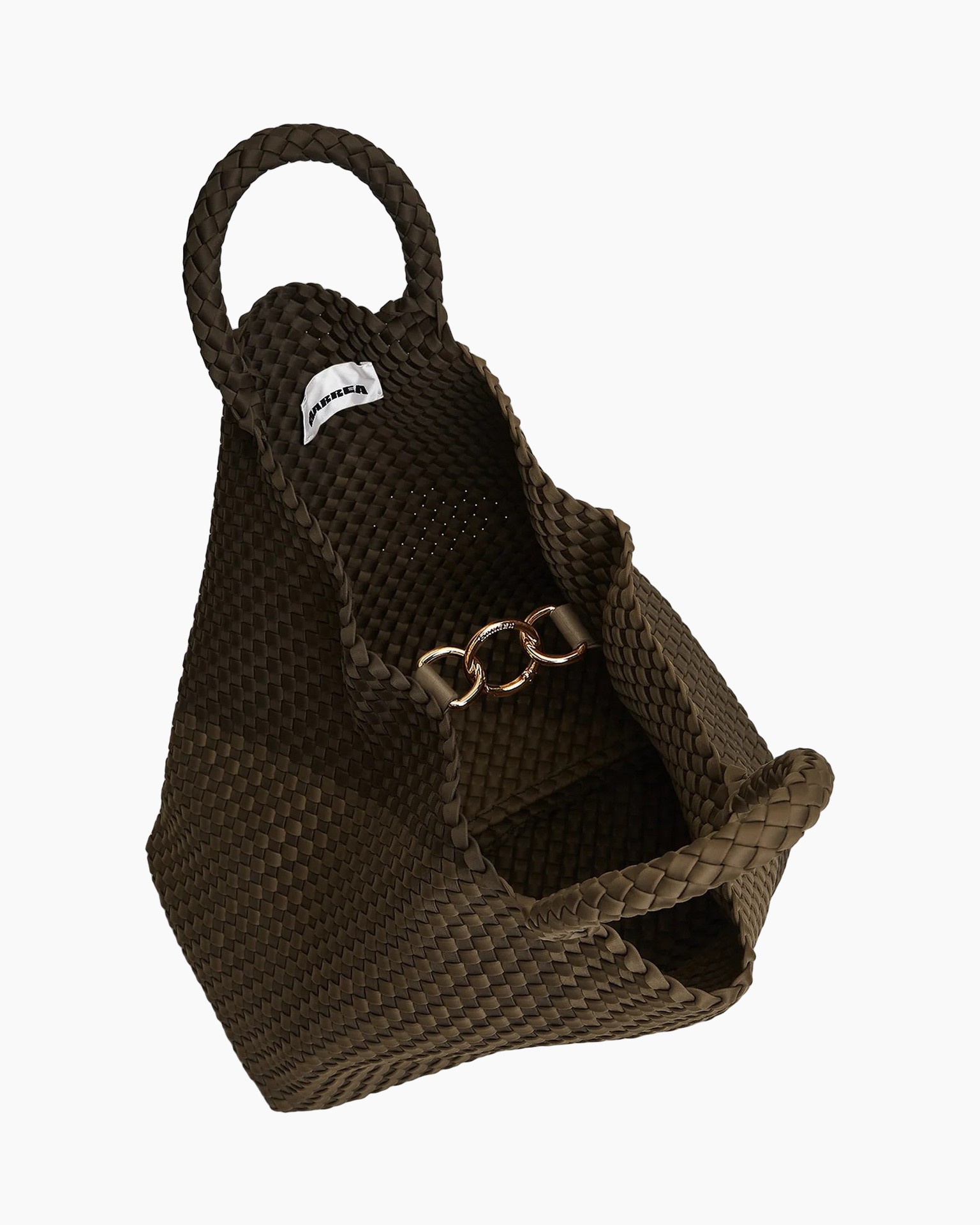 mand, gevlochten, bruin, handtas, mini tas