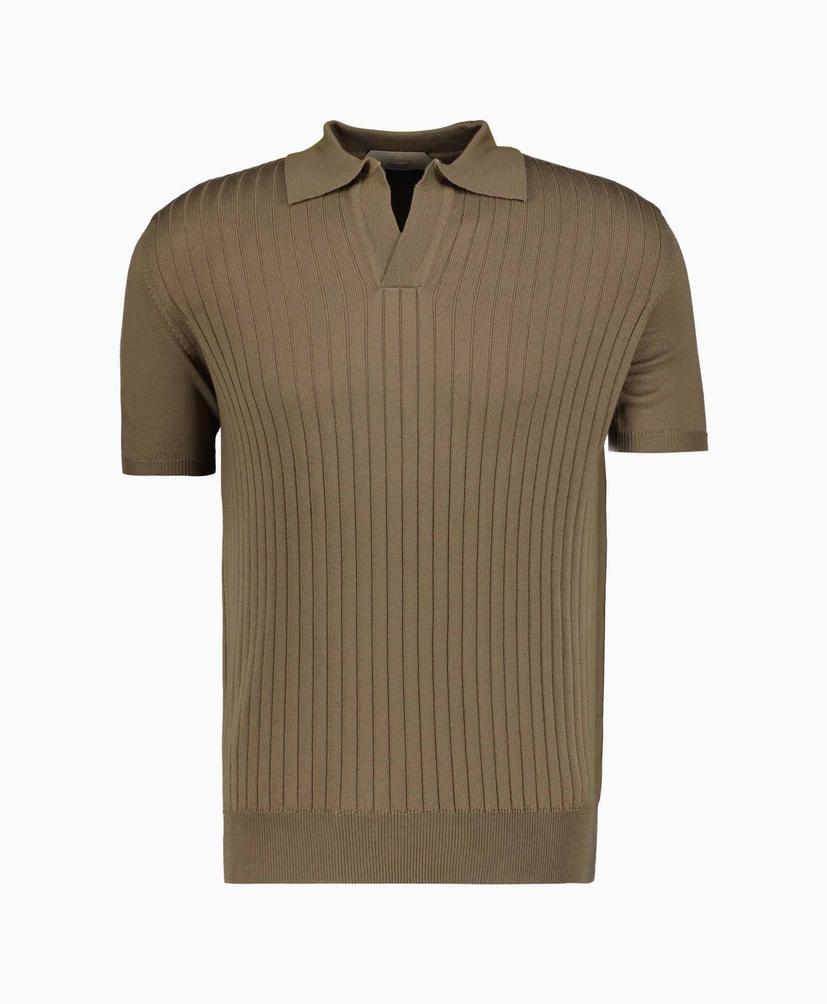Polo Buttonles Ribsl Taupe