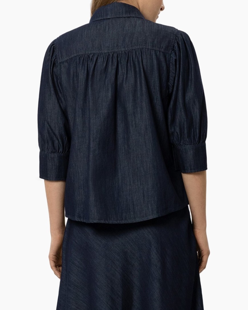denim, spijker, jasje, denim shirt, halve mouw