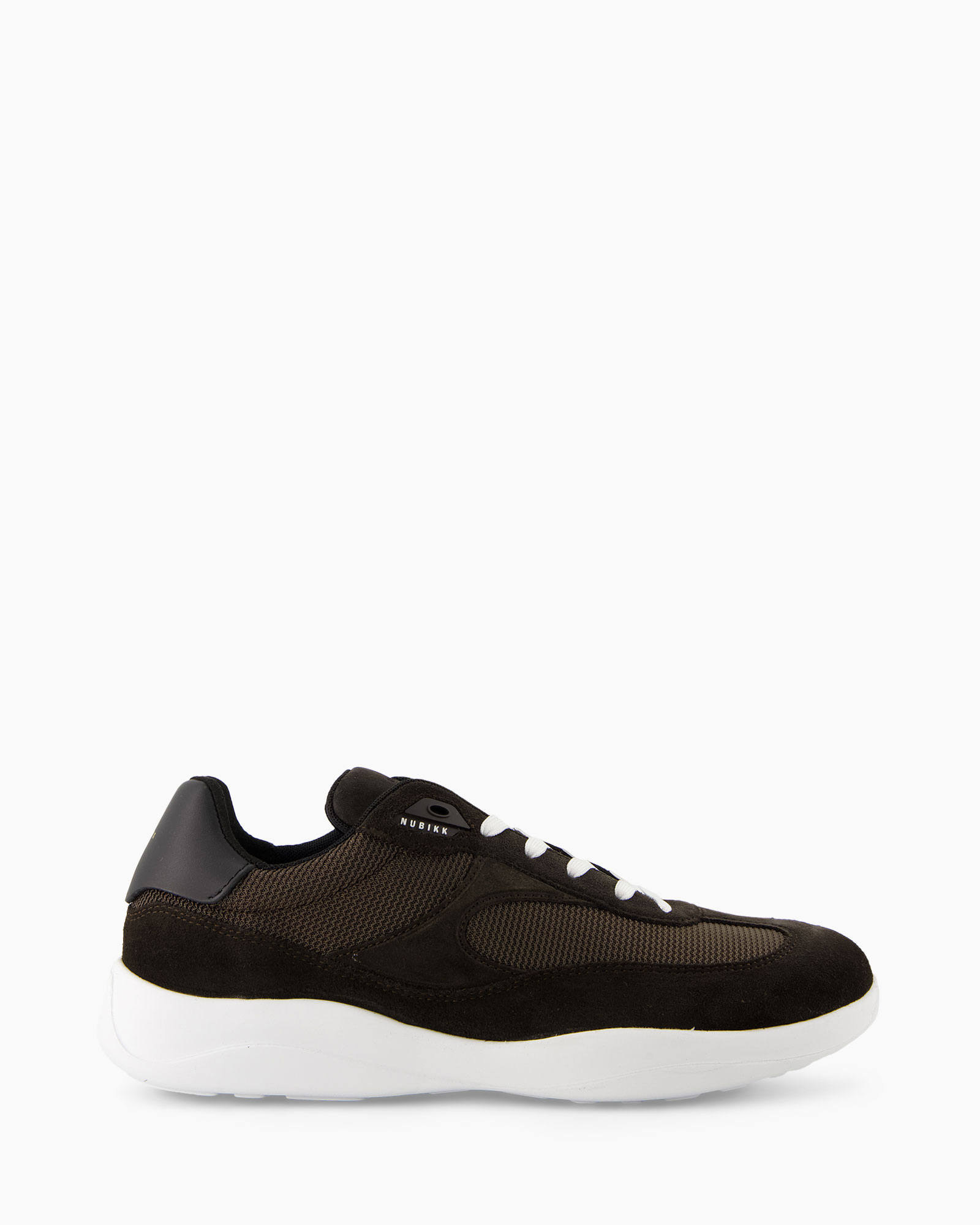 sneaker, zwart, mesh, witte zool, laag model