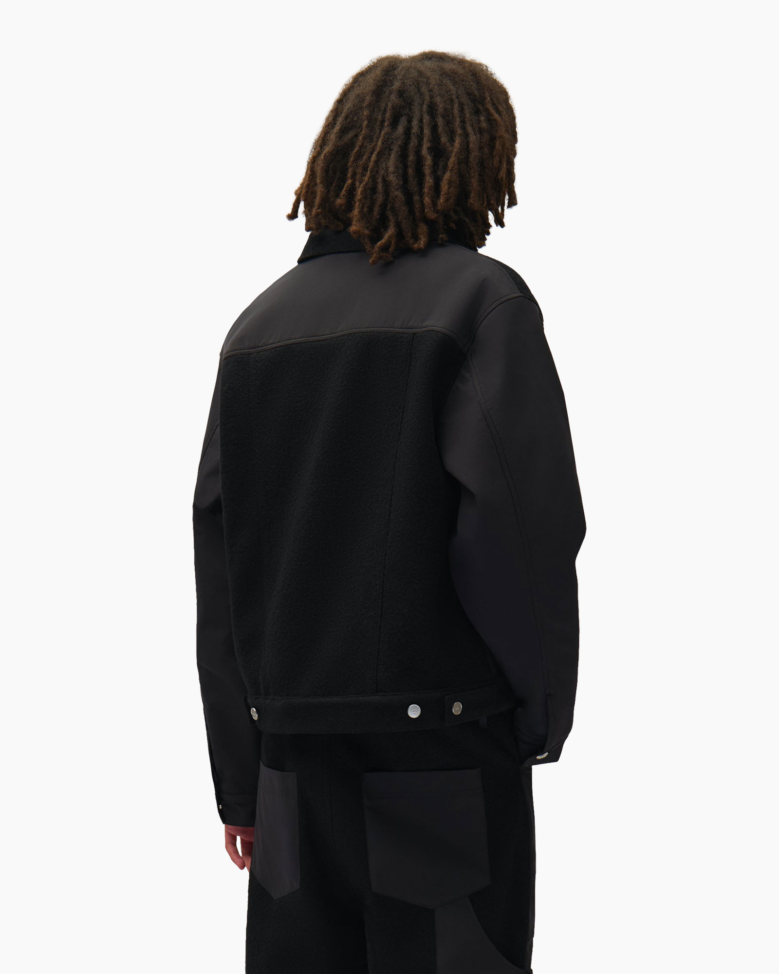 Jas Nylon Wool Combo Zwart