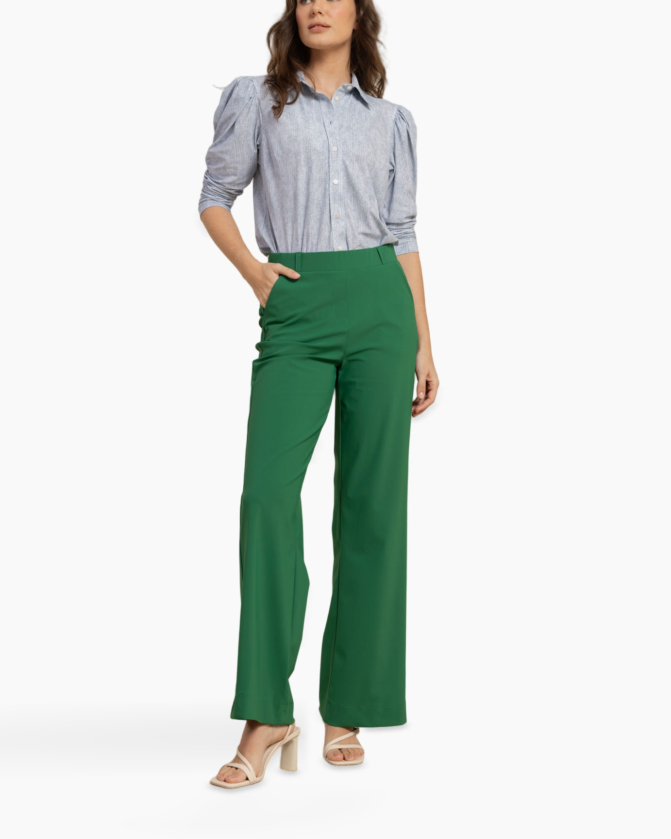 groene broek, wijd uitlopend, broeken, broek lengte?, pantalon