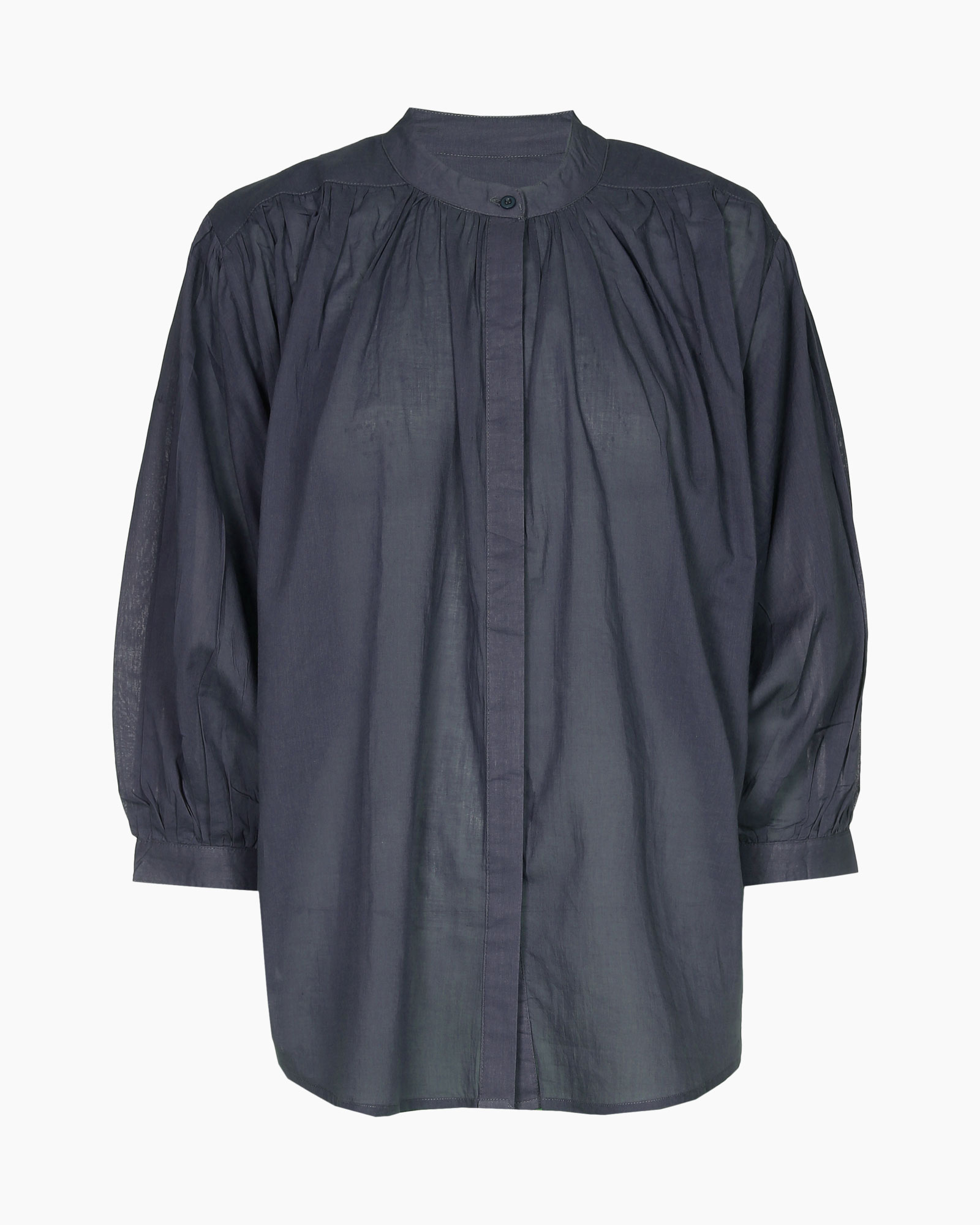 blouse, shirt, long sleeves, high neck, button placket