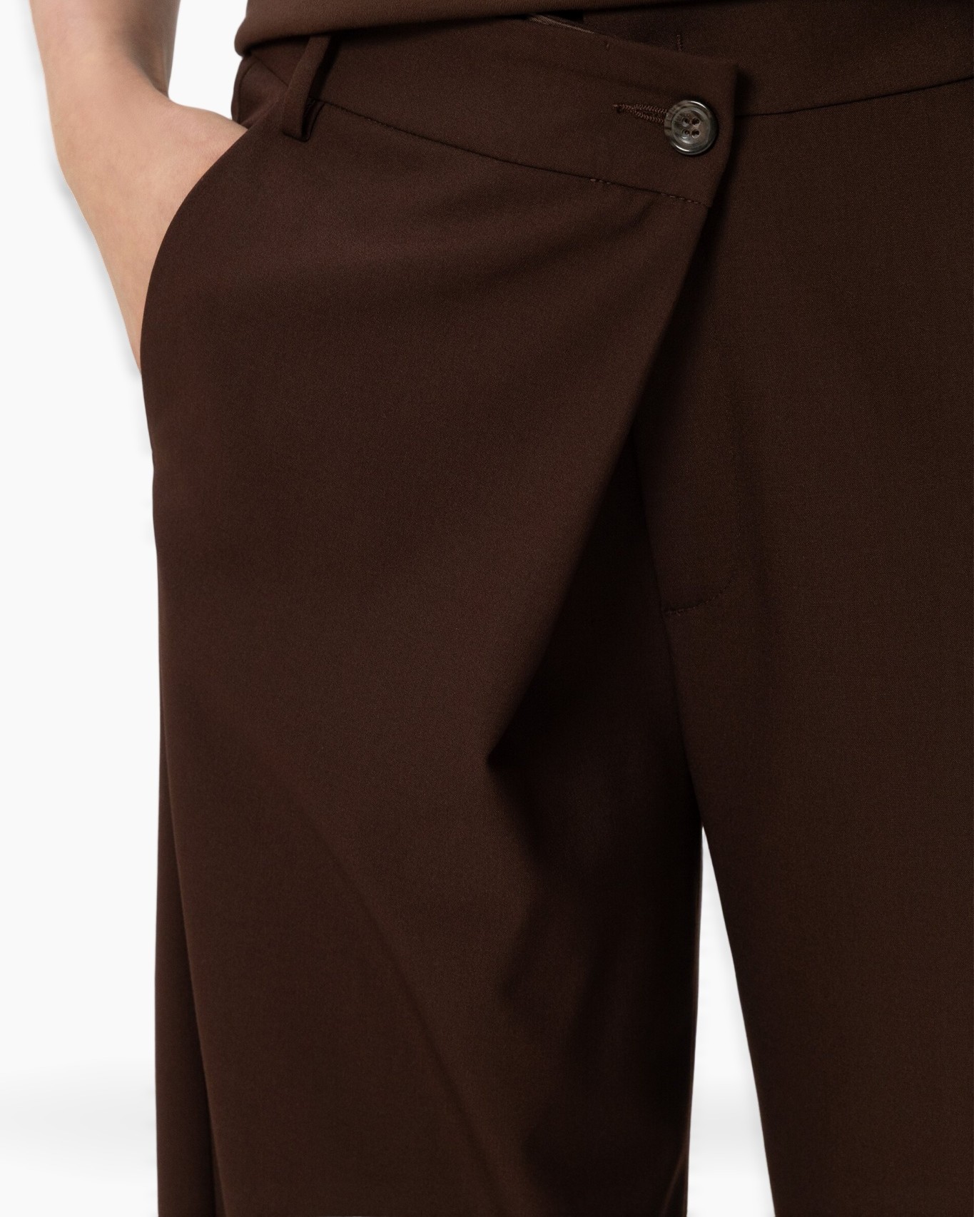 bruin, broeken, broek, taillenaad, knop