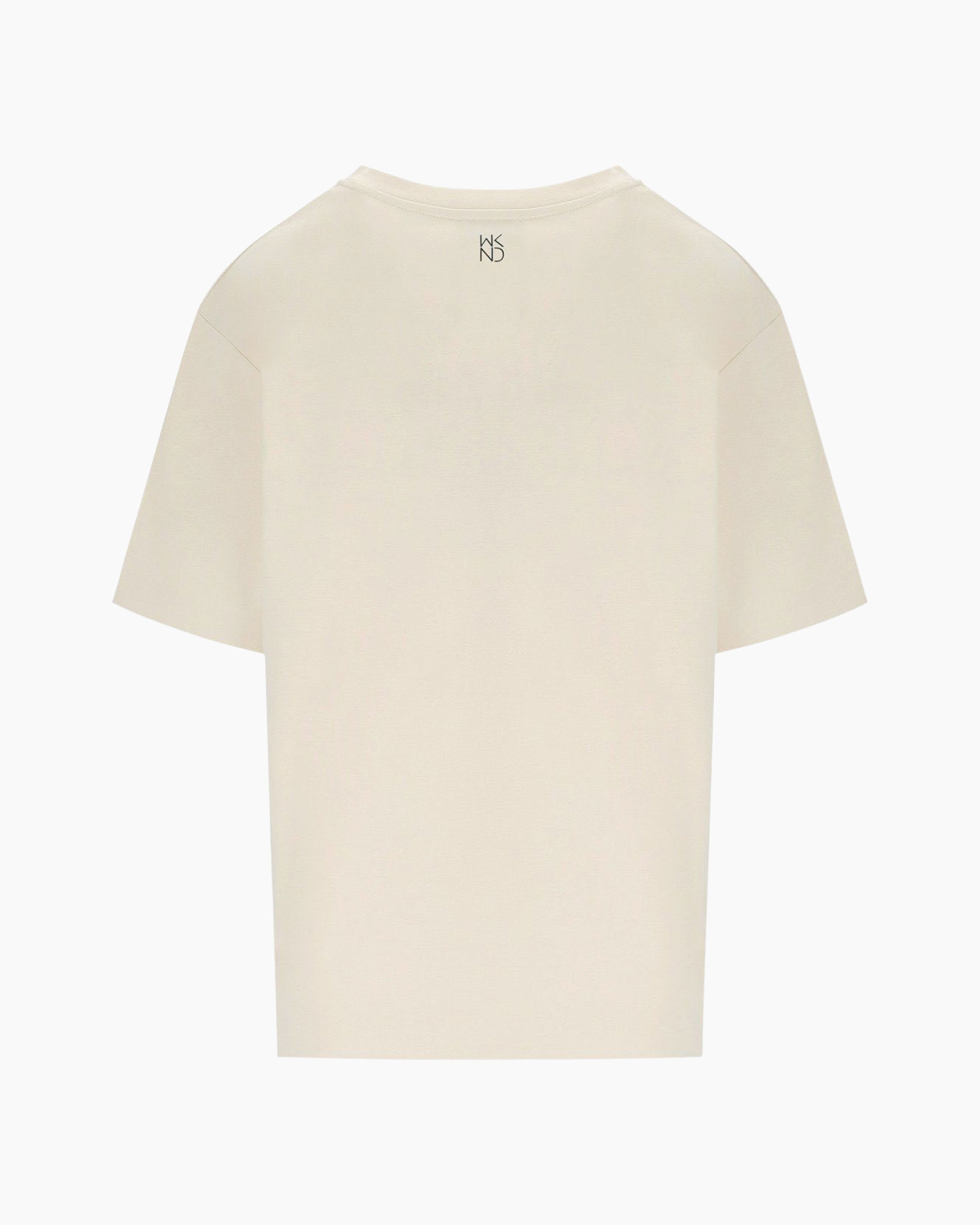 t-shirt, korte mouwen, beige, rolkraag/crew-neck, minimal
