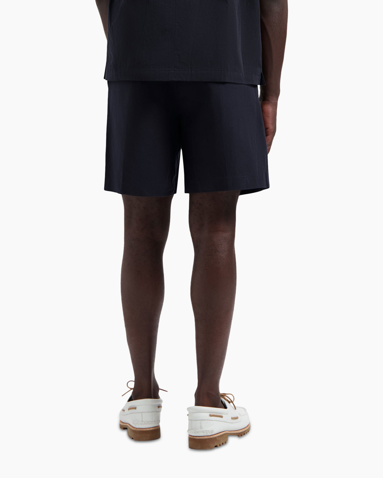 Korte Broek Cotton Linen Donker Blauw