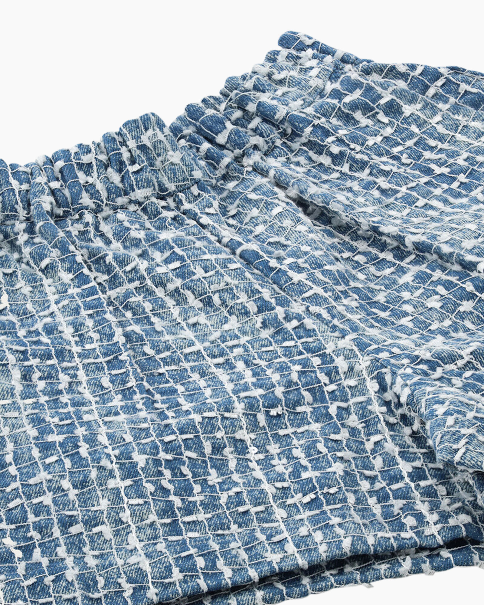 Short Denim With Tapes Blauw