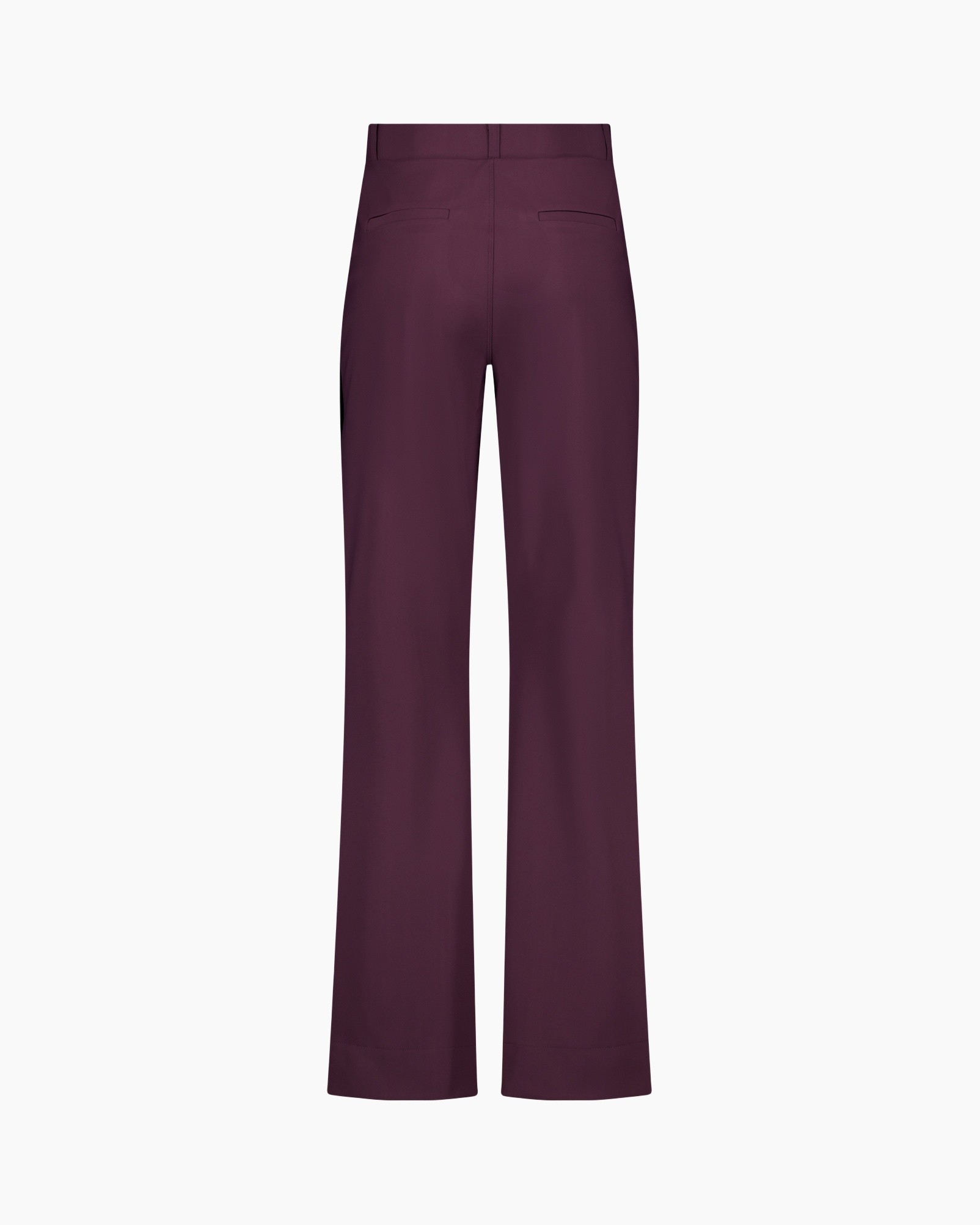 broek, broek, wijdere pijp, pruim, effen(kleur)