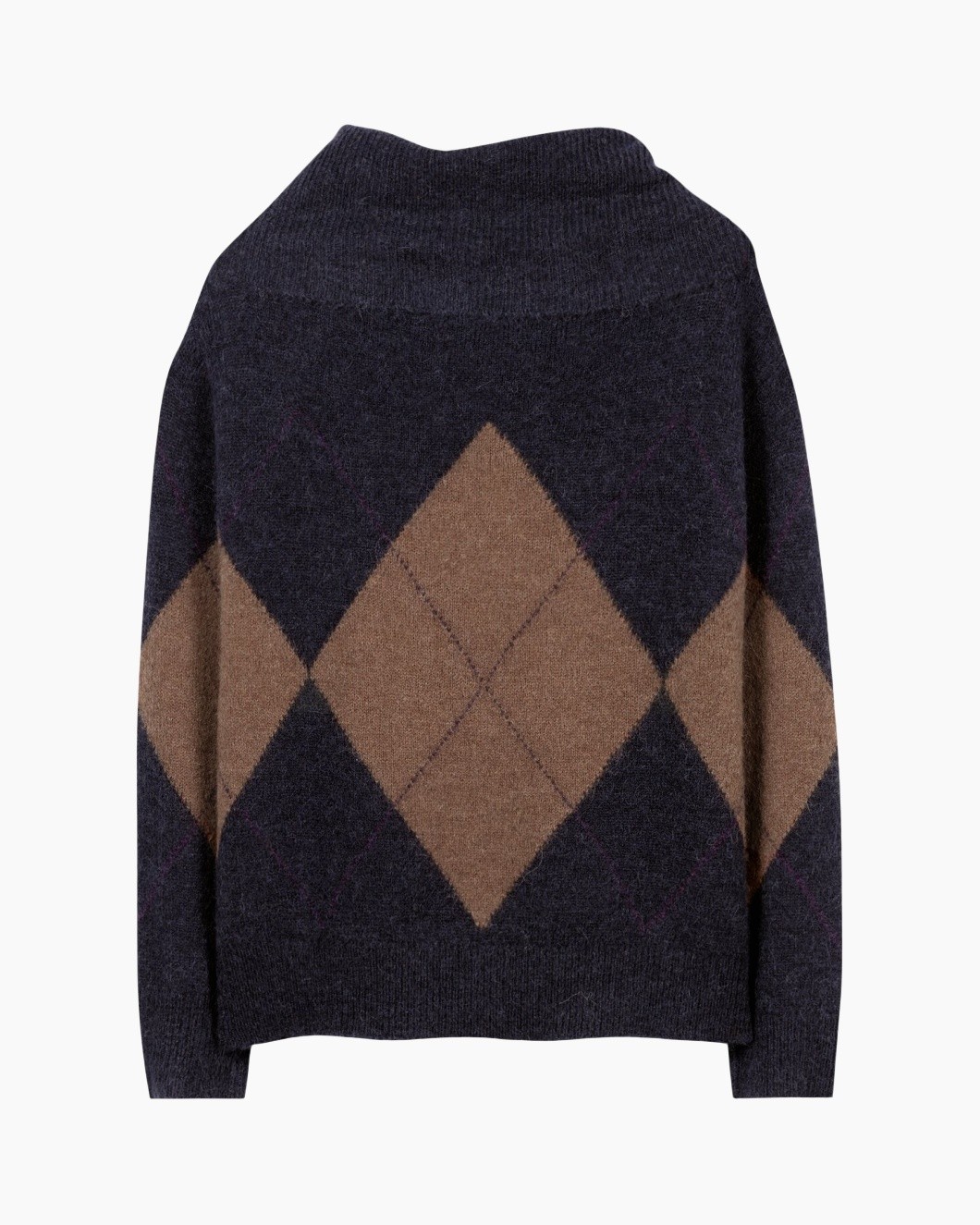 trui, argyle, breiwerk, pullover, donkerblauw