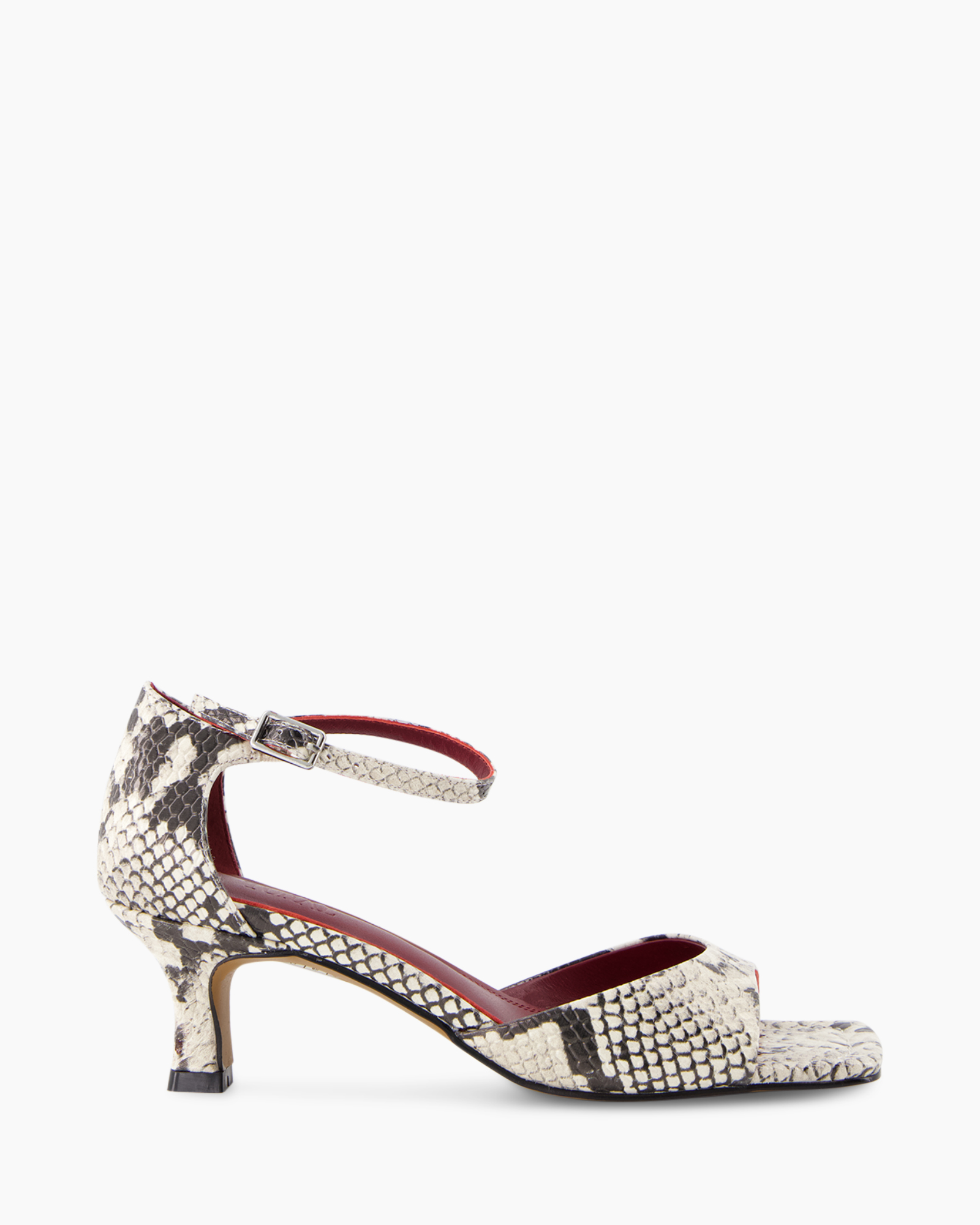 slingback, hakken, slangenhuid, sandalen, riempjes