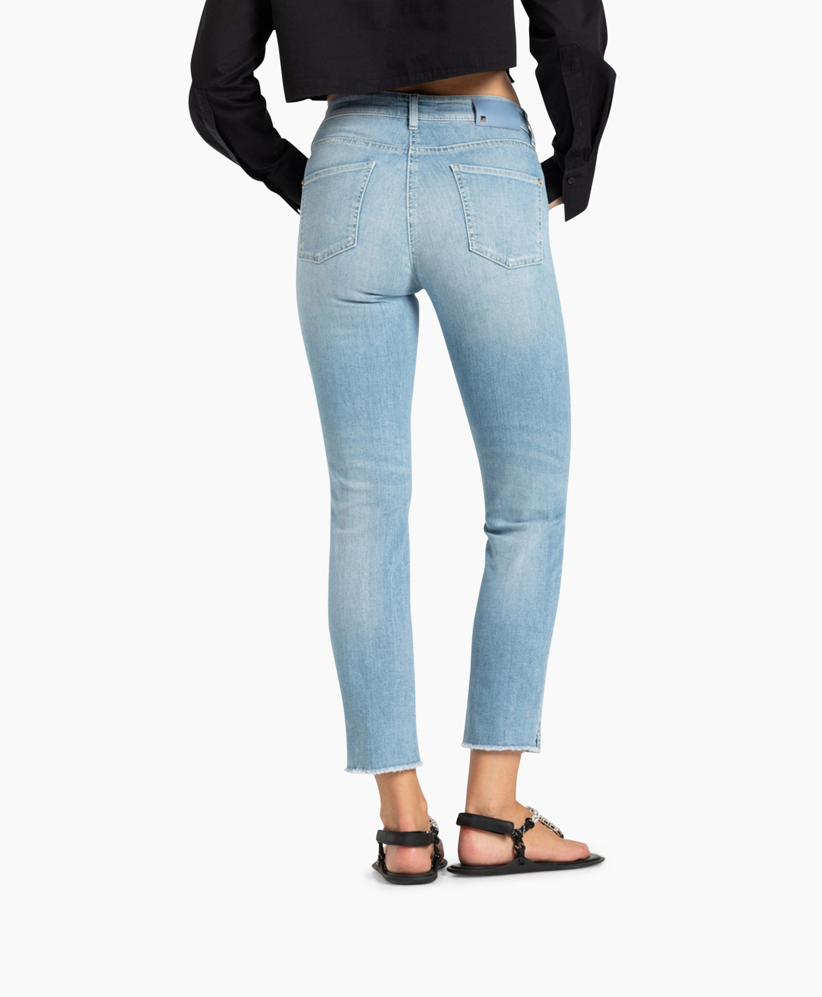 Jeans Piper Short Makramee Licht Blauw