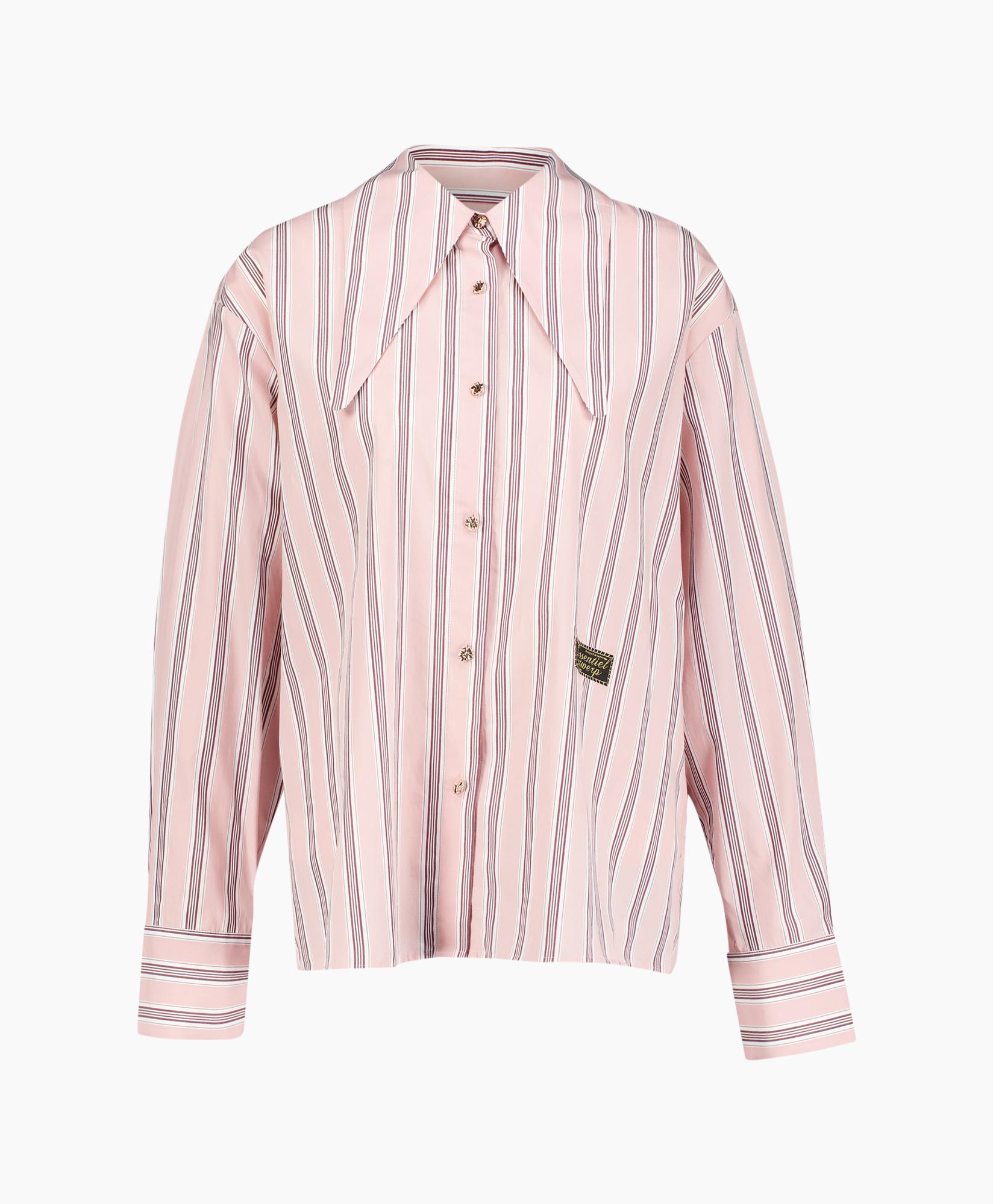 hemd met strepen, roze shirt, lange mouwen, knopen, kraag