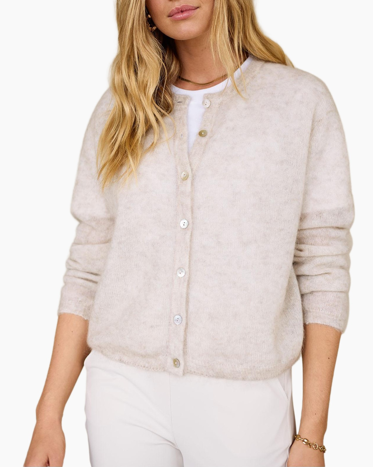Vest Bibi Mohair Cardigan Off White