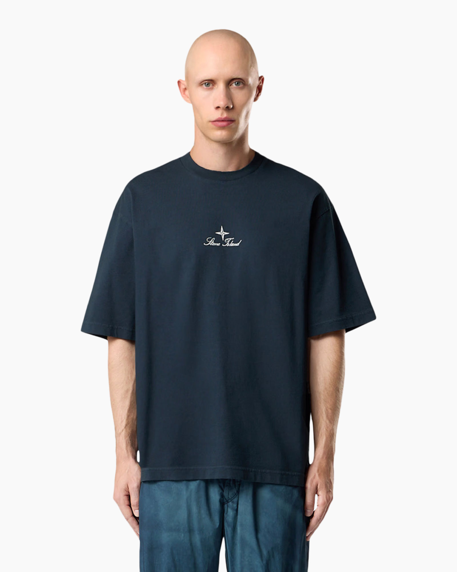 T-shirt Combed Organic Cotton Donker Blauw