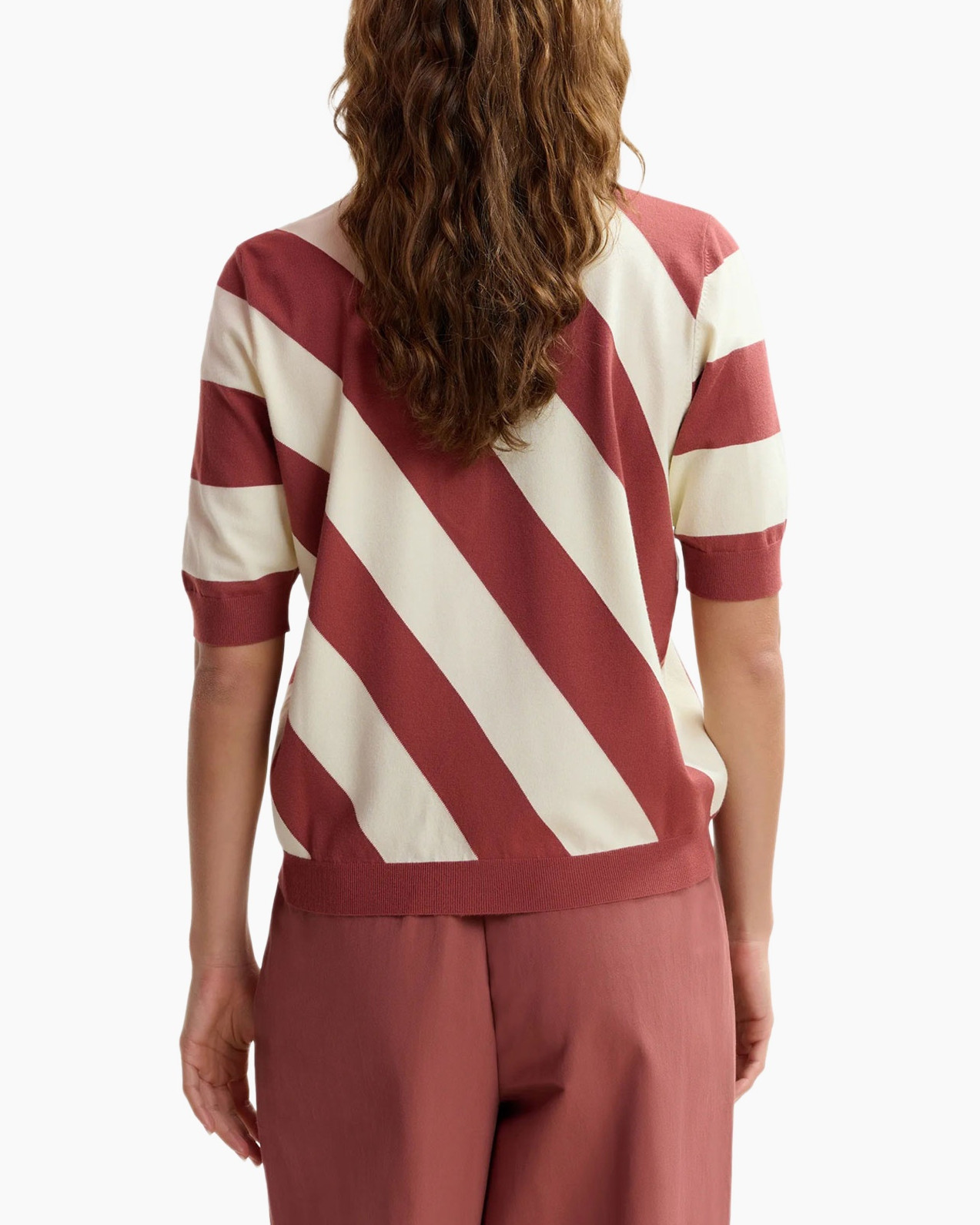 polo, gestreept, korte mouwen, gebreid, polo shirt