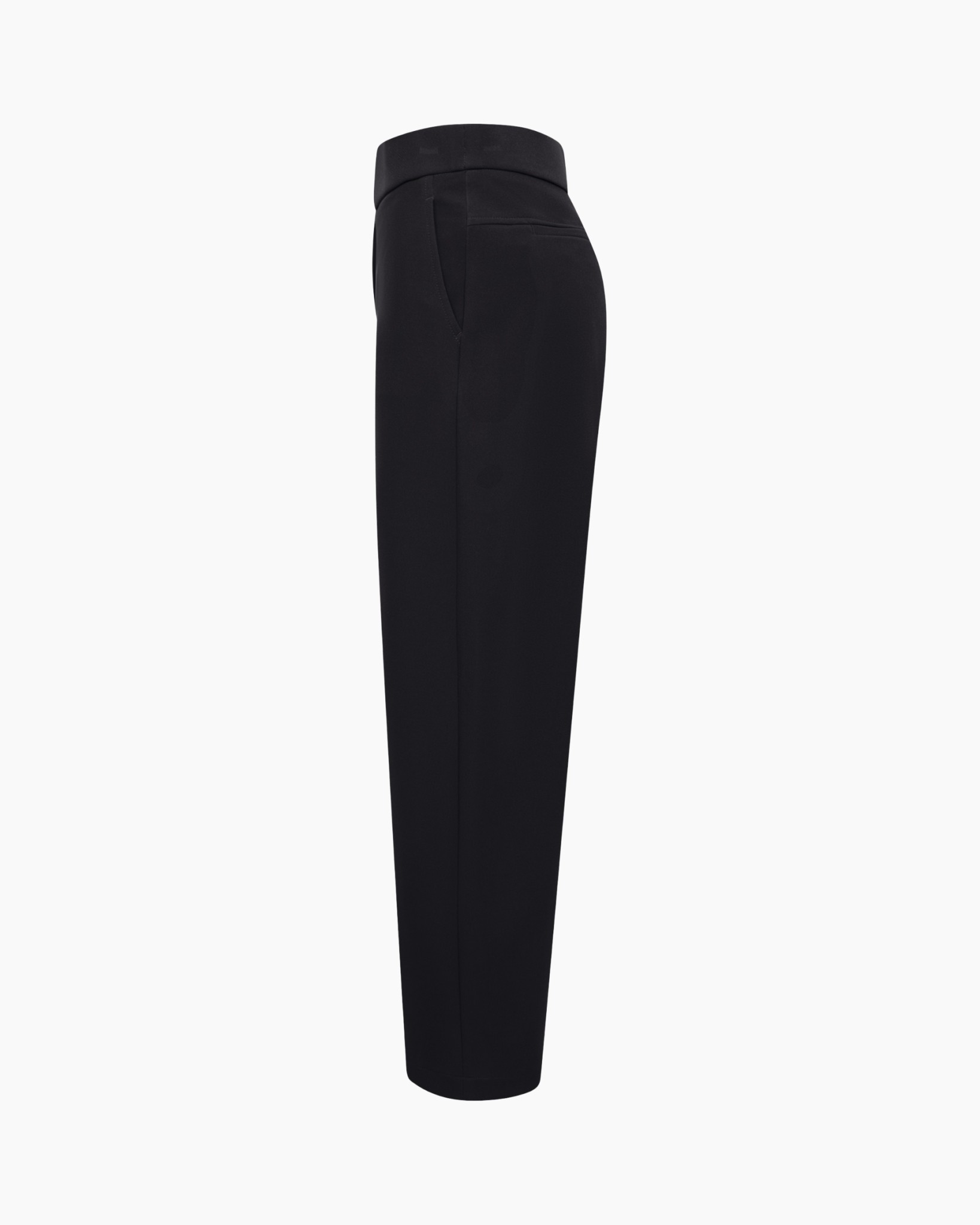 broek, broek, zwart, hoge taille, slim-fit